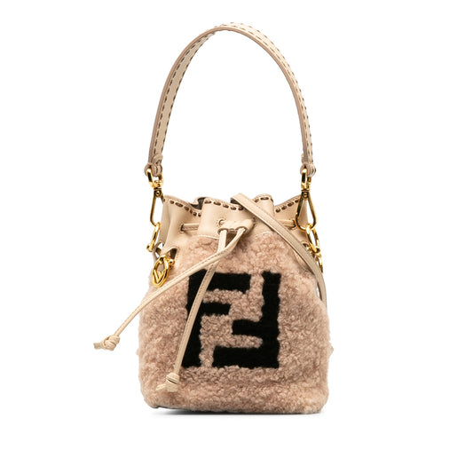 Fendi Shearling Mini Mon Tresor Bucket Bag
