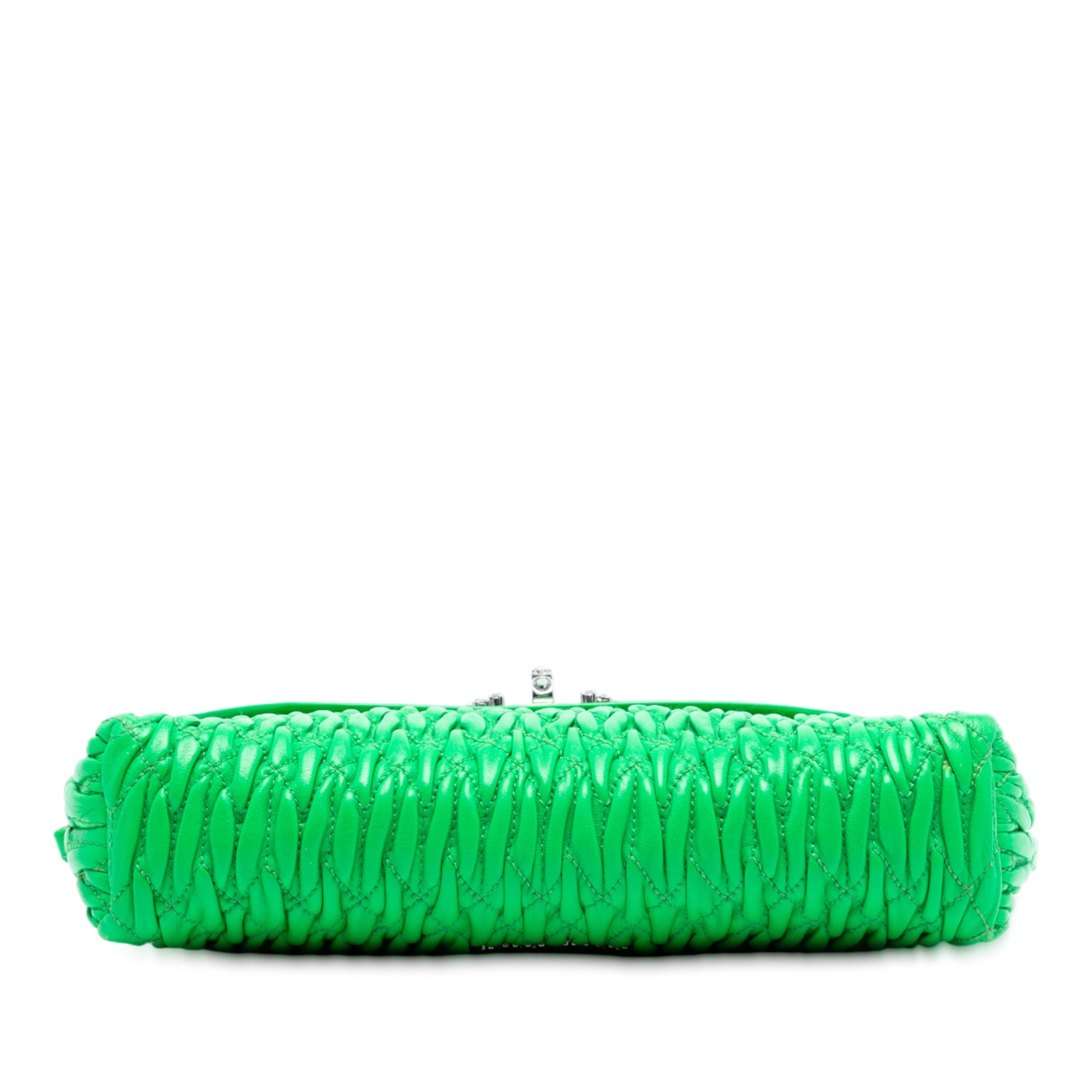 Miu Miu Matelasse Leather Crystal Flap Shoulder Bag