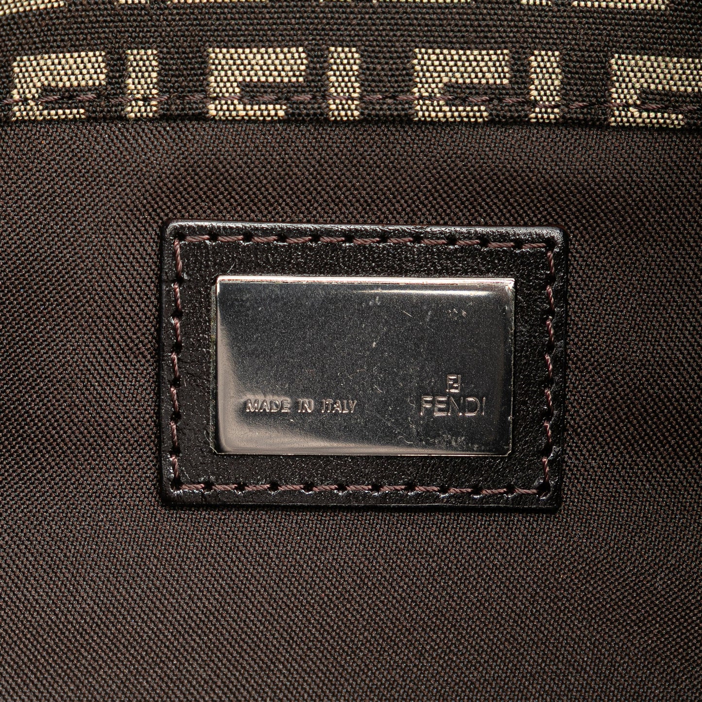 Fendi Zucchino Canvas Shoulder Bag