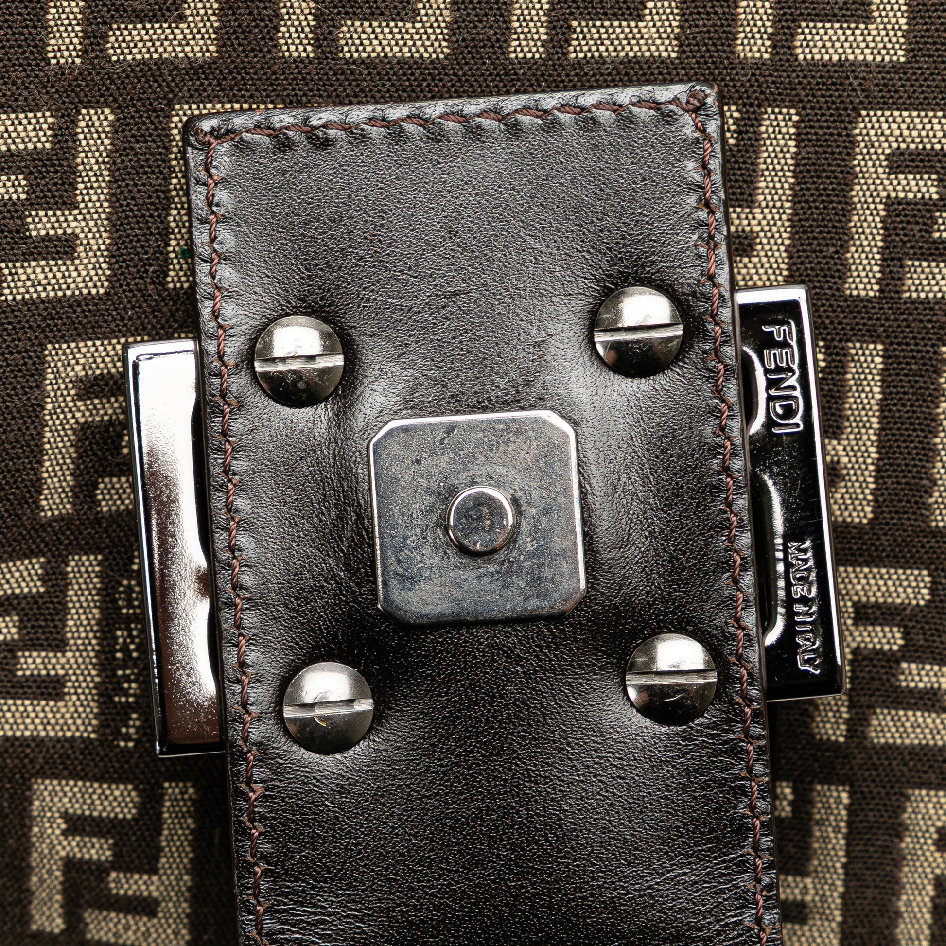 Fendi Zucchino Canvas Shoulder Bag