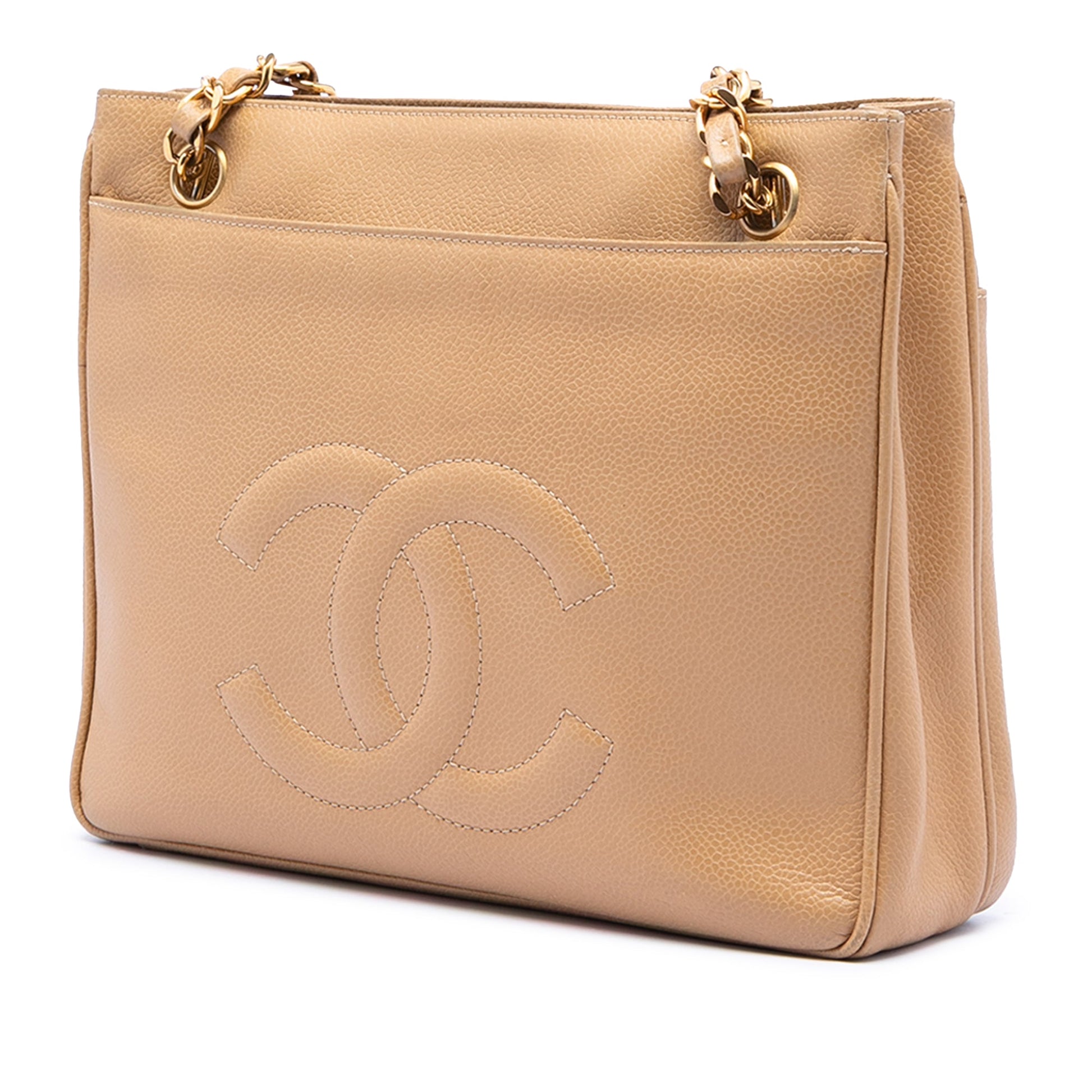 CC Caviar Front Pocket Chain Shoulder Bag