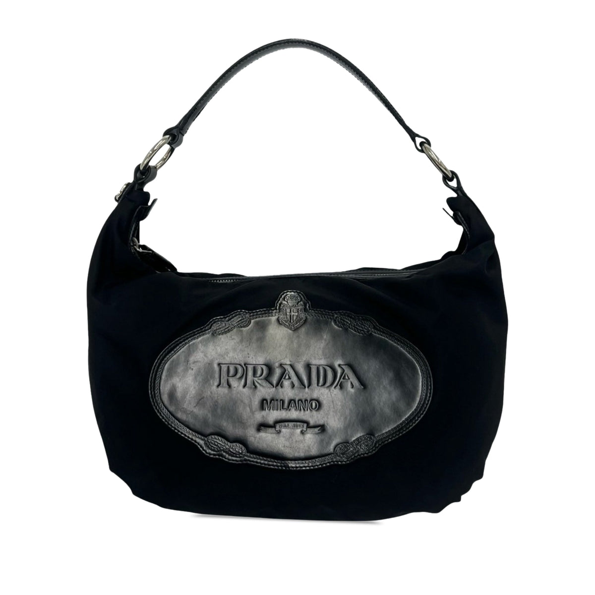 Prada Tessuto Canapa Logo Hobo