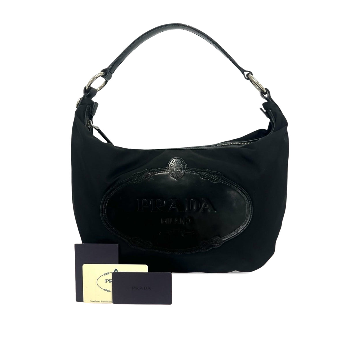Prada Tessuto Canapa Logo Hobo