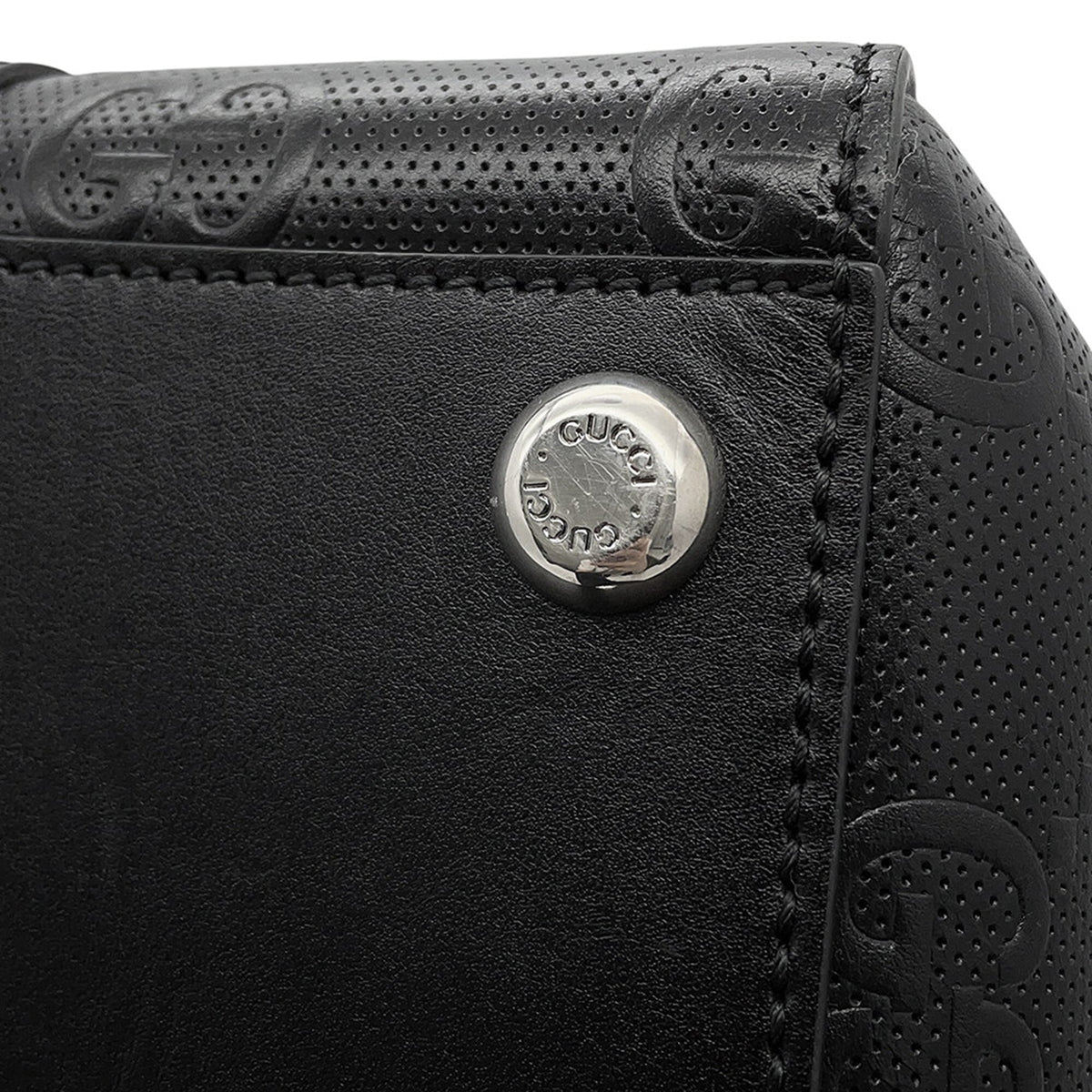 Gucci GG Embossed Perforated Calfskin Tote