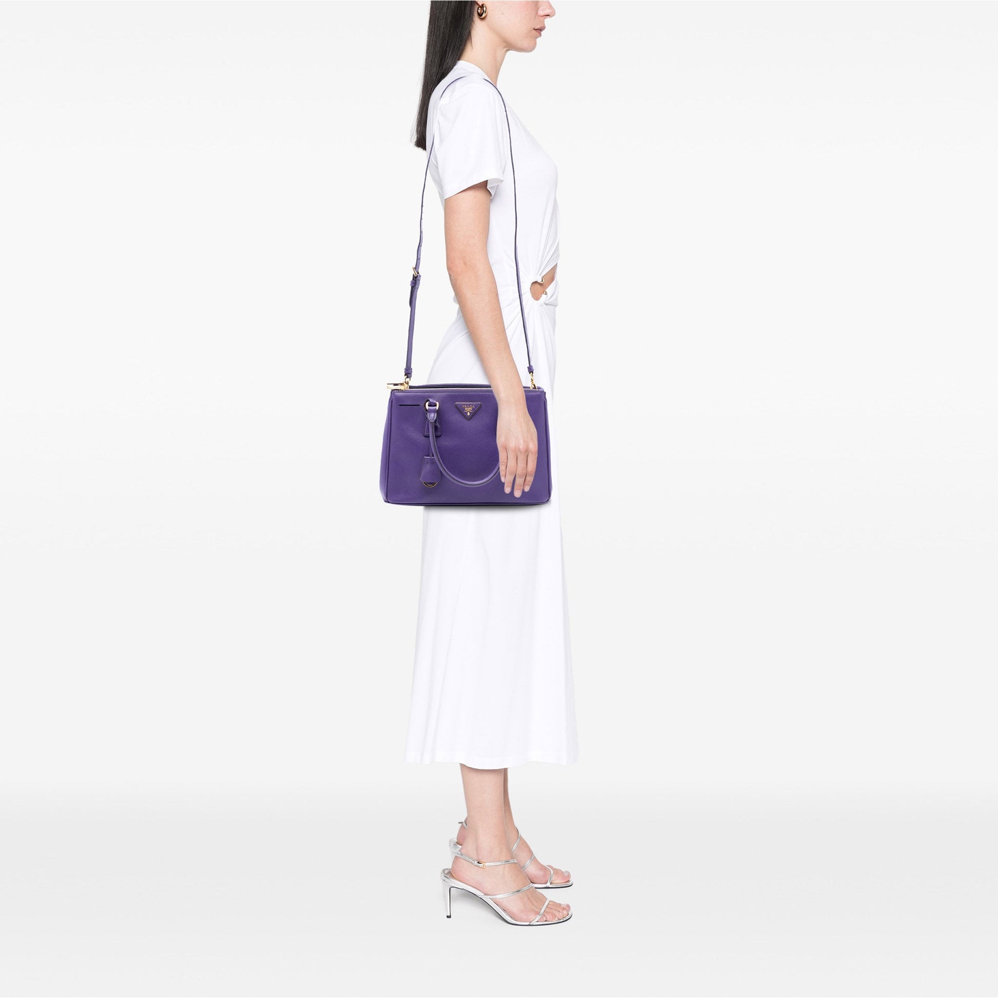 Prada Small Saffiano Lux Galleria Double Zip Satchel