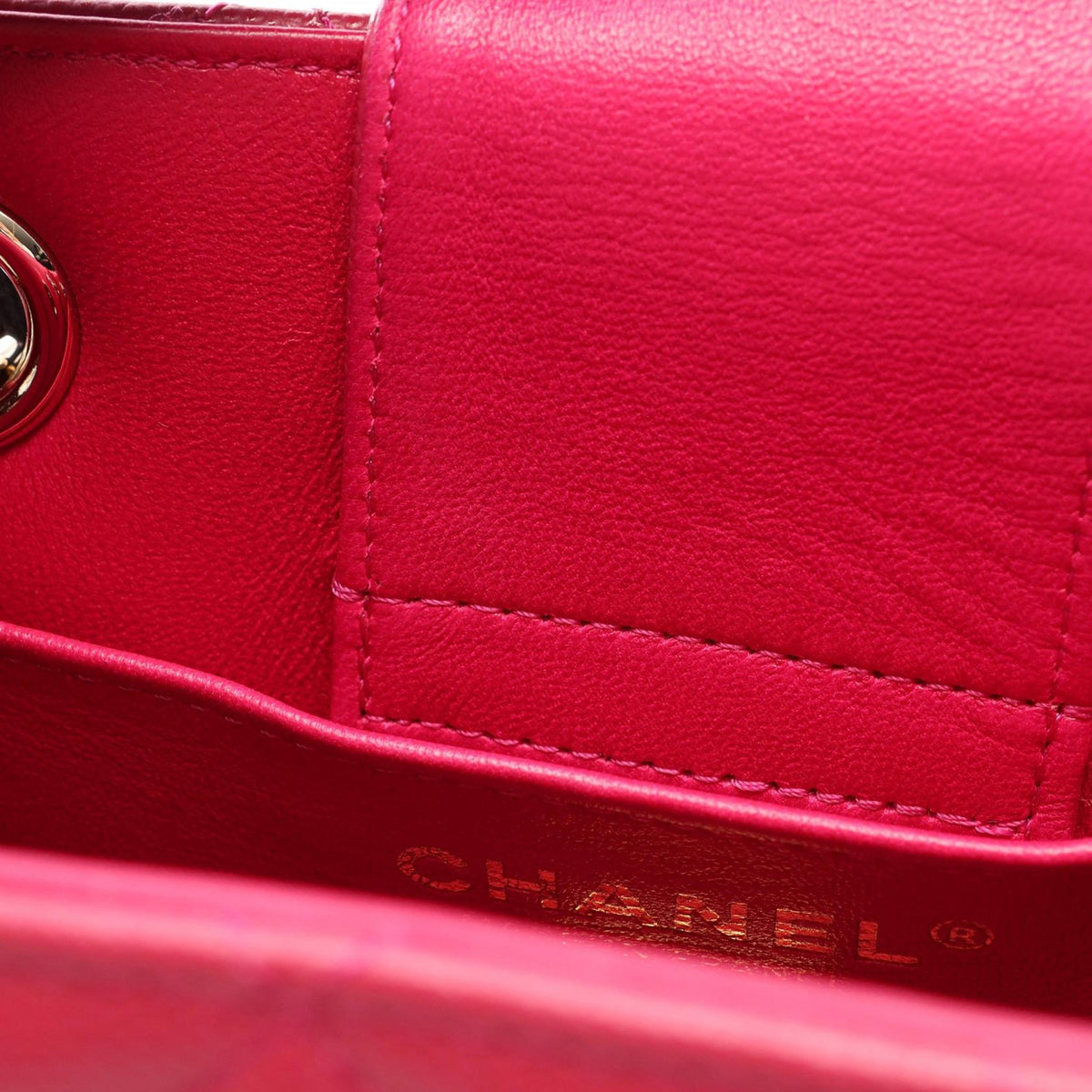 Chanel Mini Quilted Caviar Bucket Bag — Pink