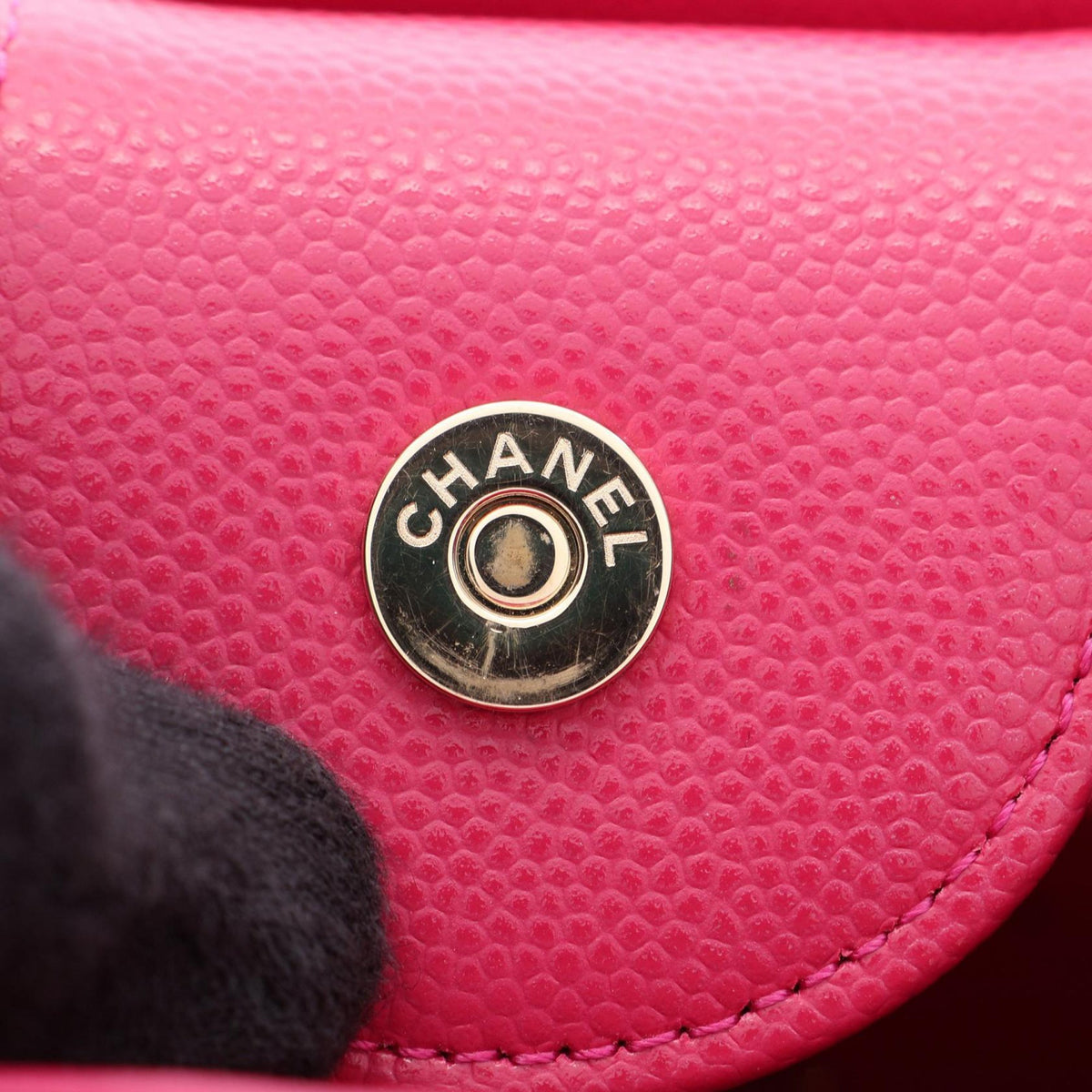 Chanel Mini Quilted Caviar Bucket Bag — Pink