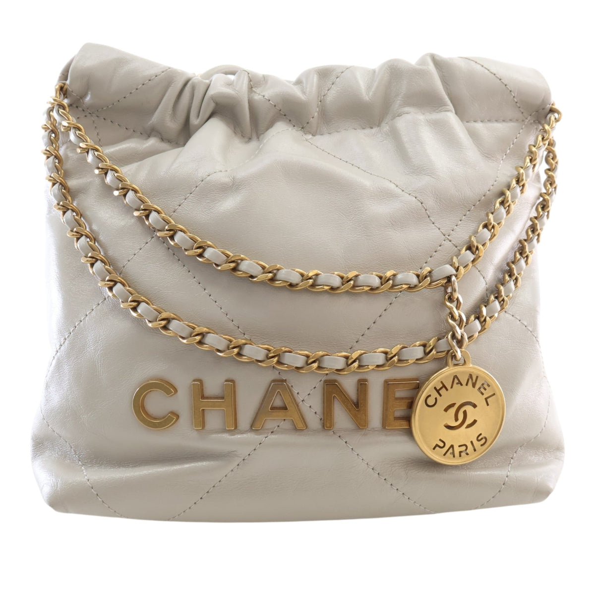 Chanel Mini Shiny Calfskin 22 Hobo