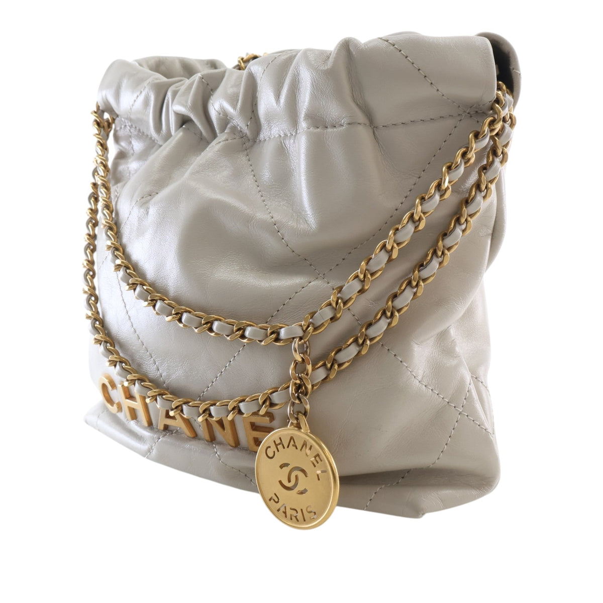 Chanel Mini Shiny Calfskin 22 Hobo