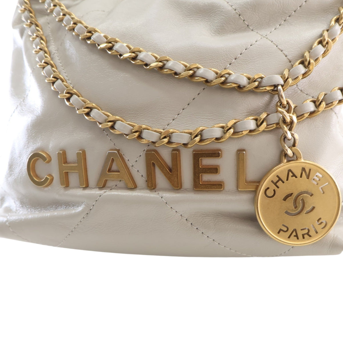 Chanel Mini Shiny Calfskin 22 Hobo