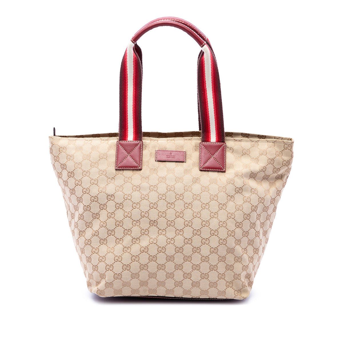 Gucci GG Canvas Web Tote — Beige