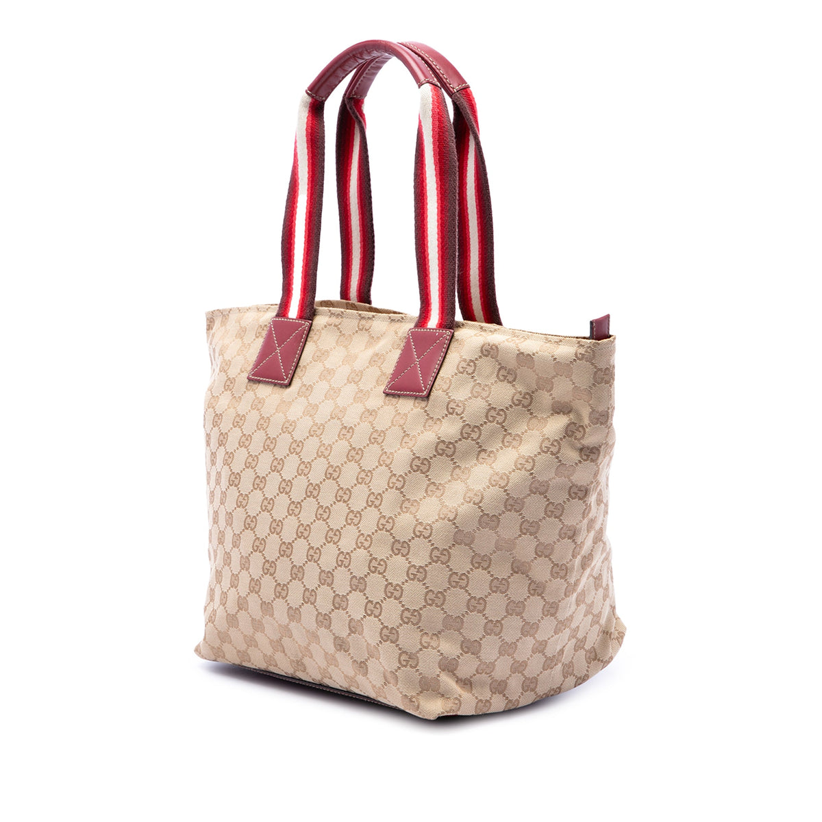Gucci GG Canvas Web Tote — Beige