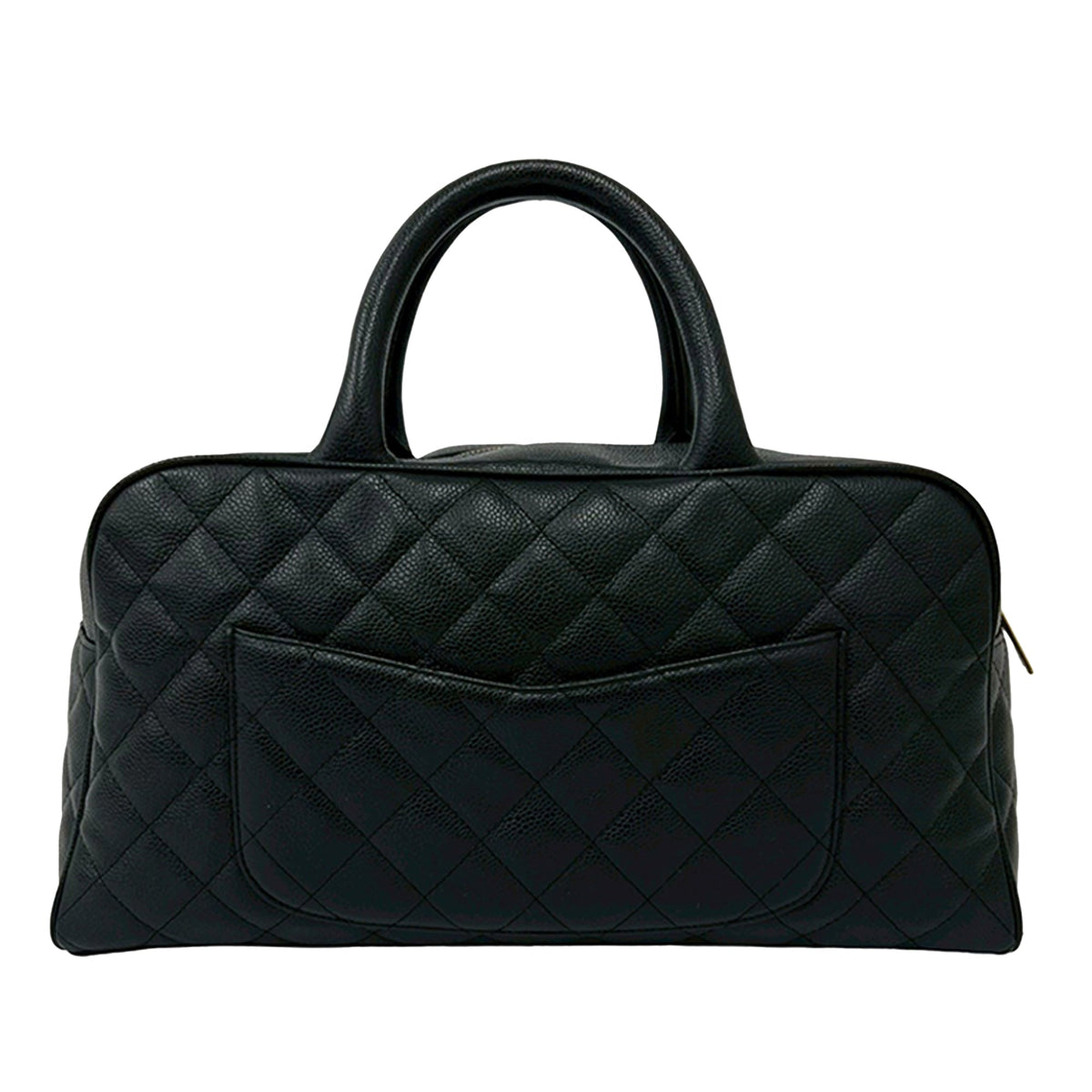 Chanel Large CC Quilted Caviar Bowler Bag