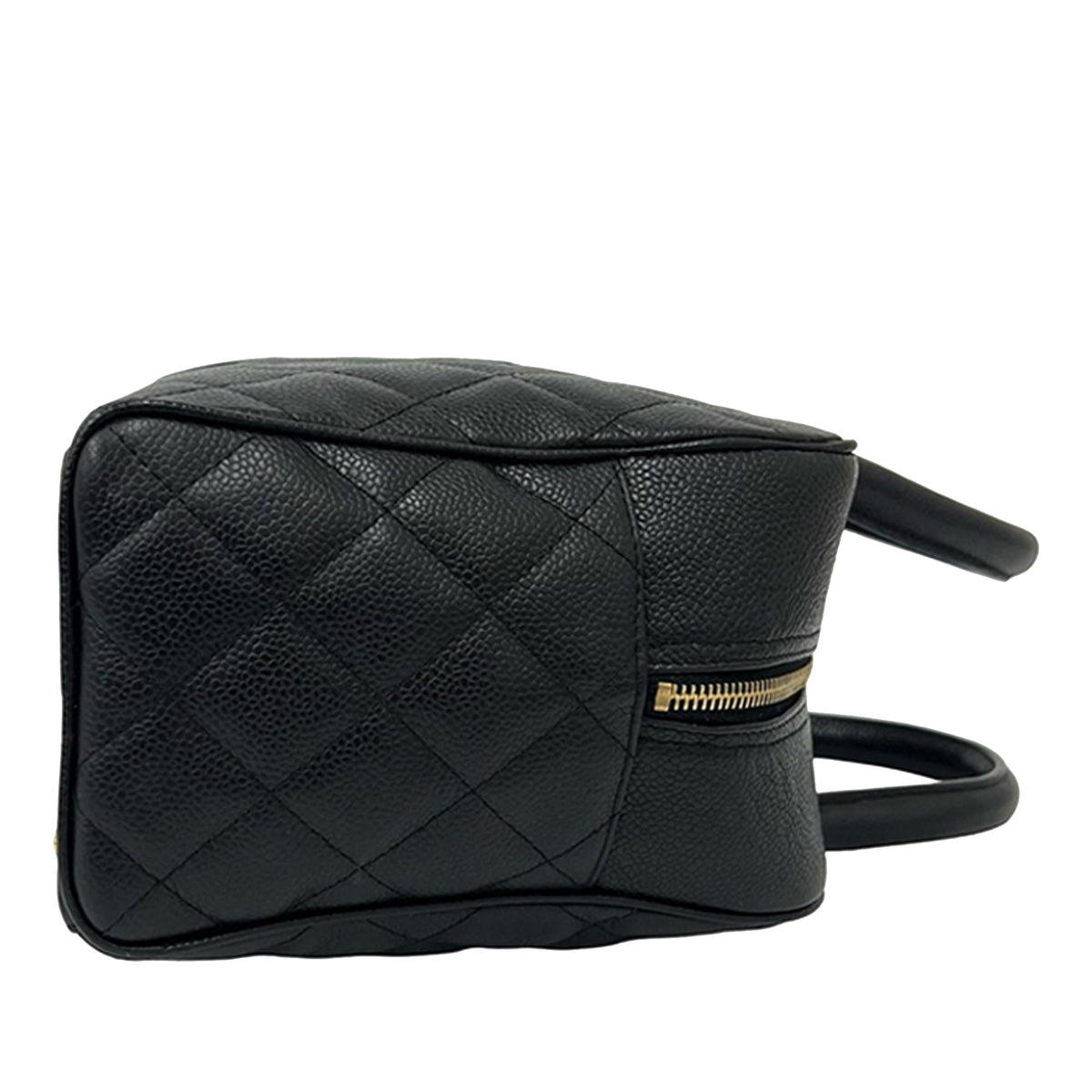Chanel Large CC Quilted Caviar Bowler Bag