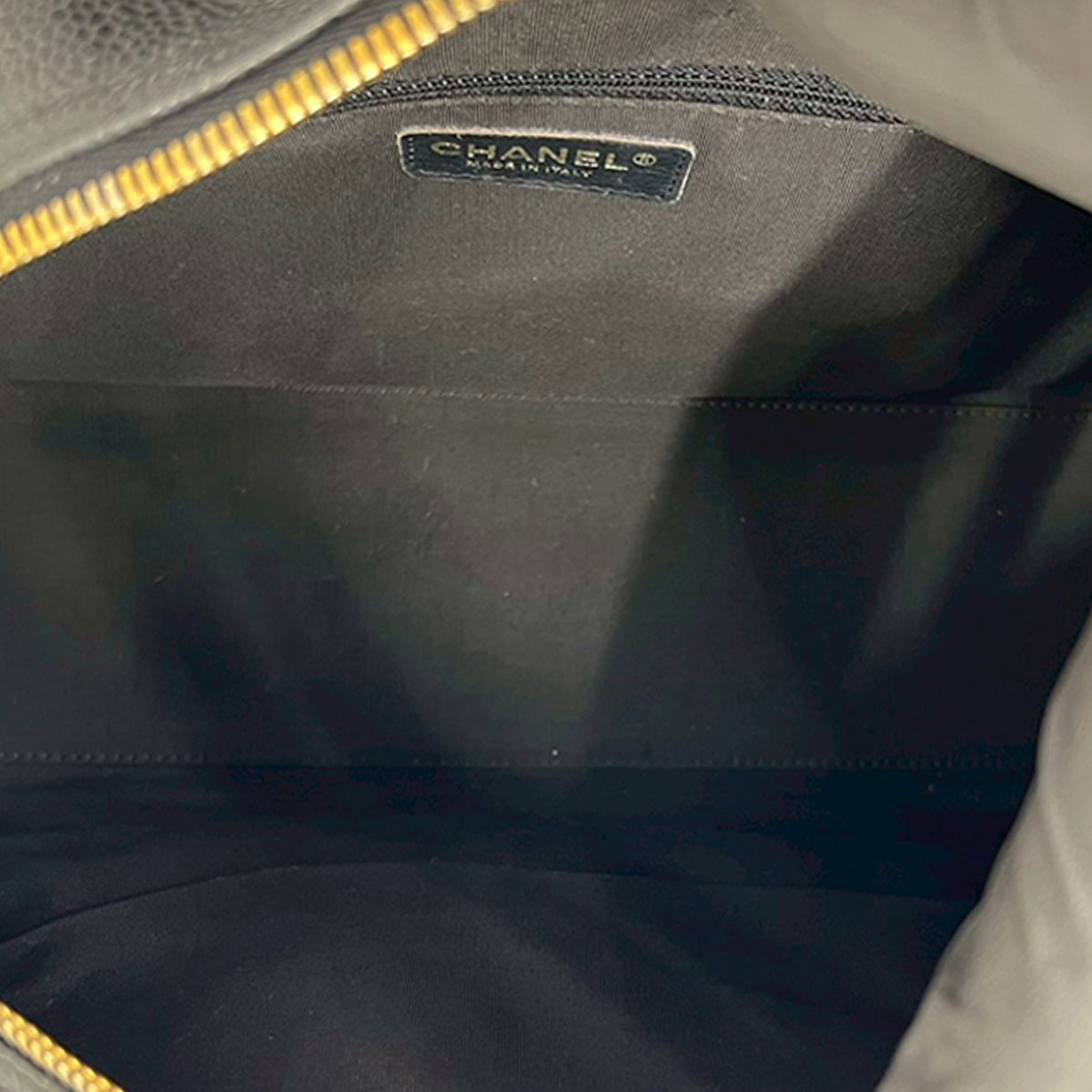 Chanel Large CC Quilted Caviar Bowler Bag