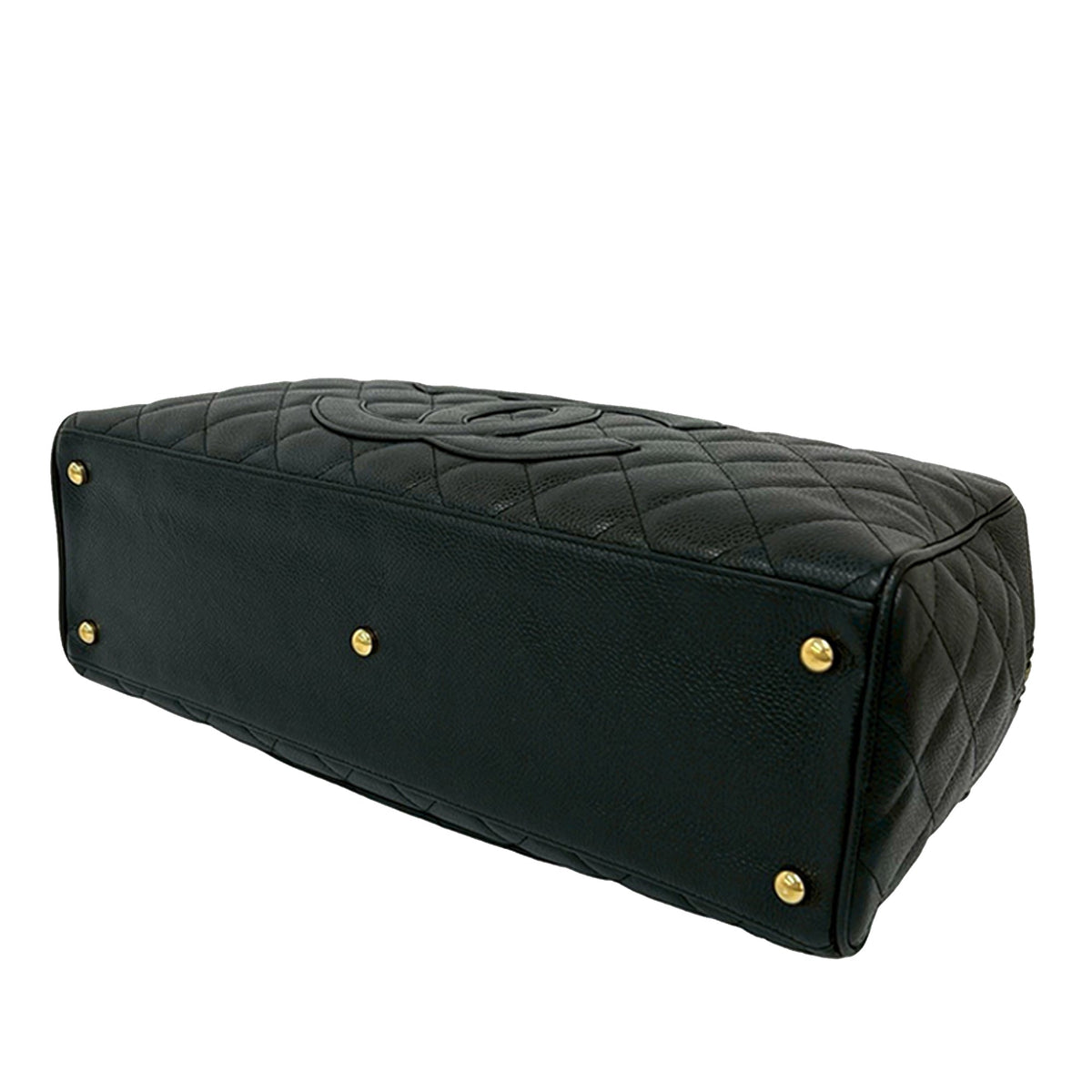Chanel Large CC Quilted Caviar Bowler Bag