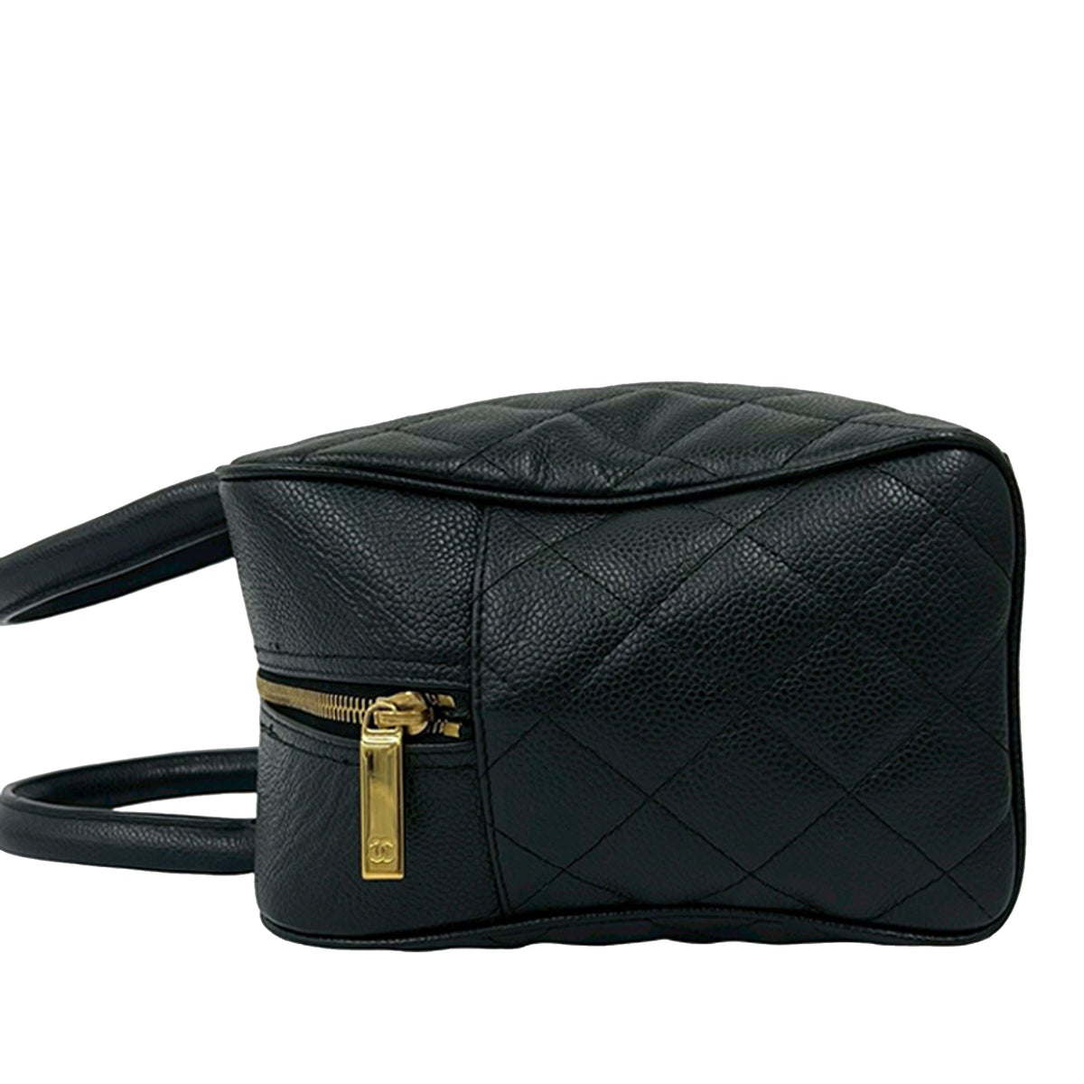Chanel Large CC Quilted Caviar Bowler Bag