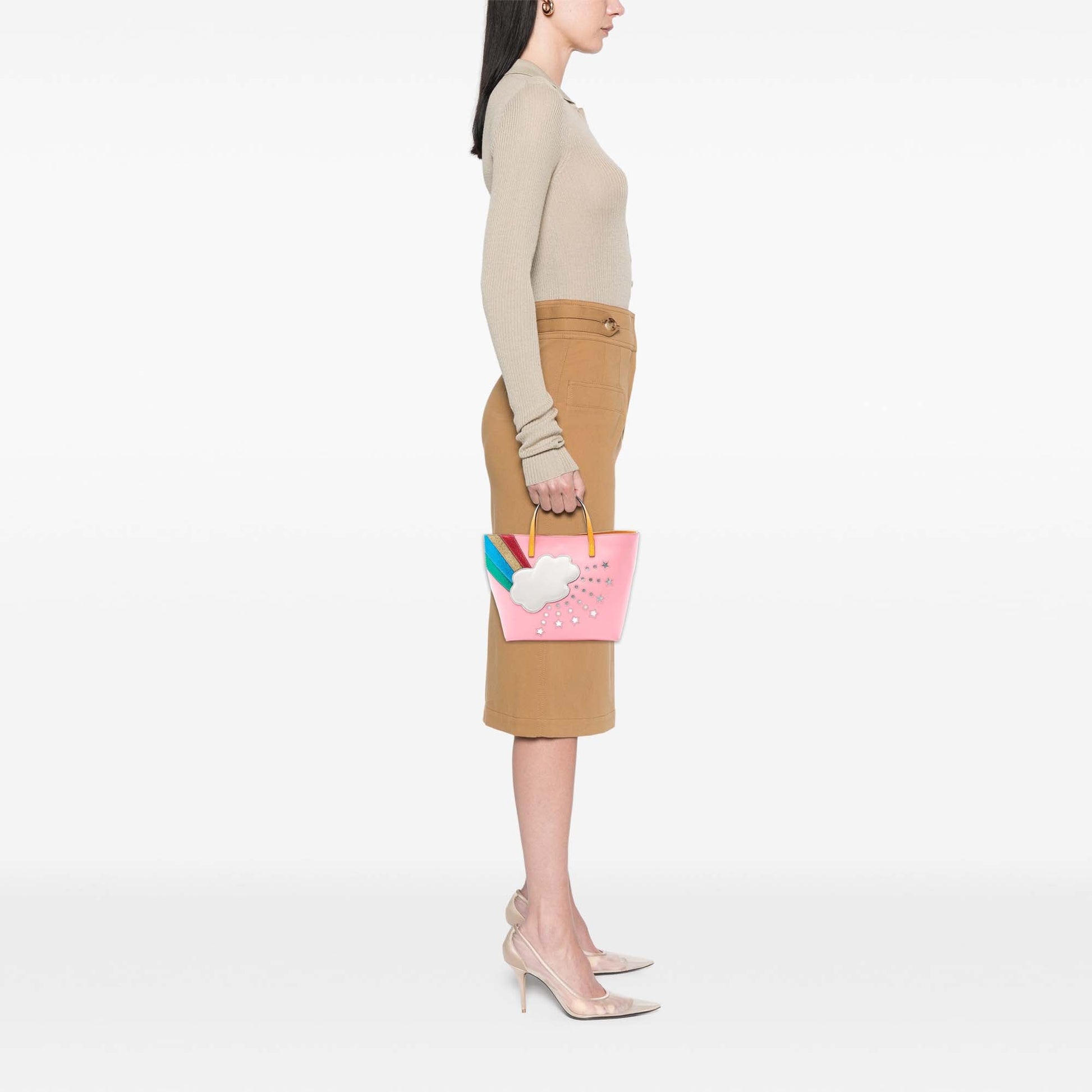 Gucci Childrens Leather Rainbow Cloud Tote