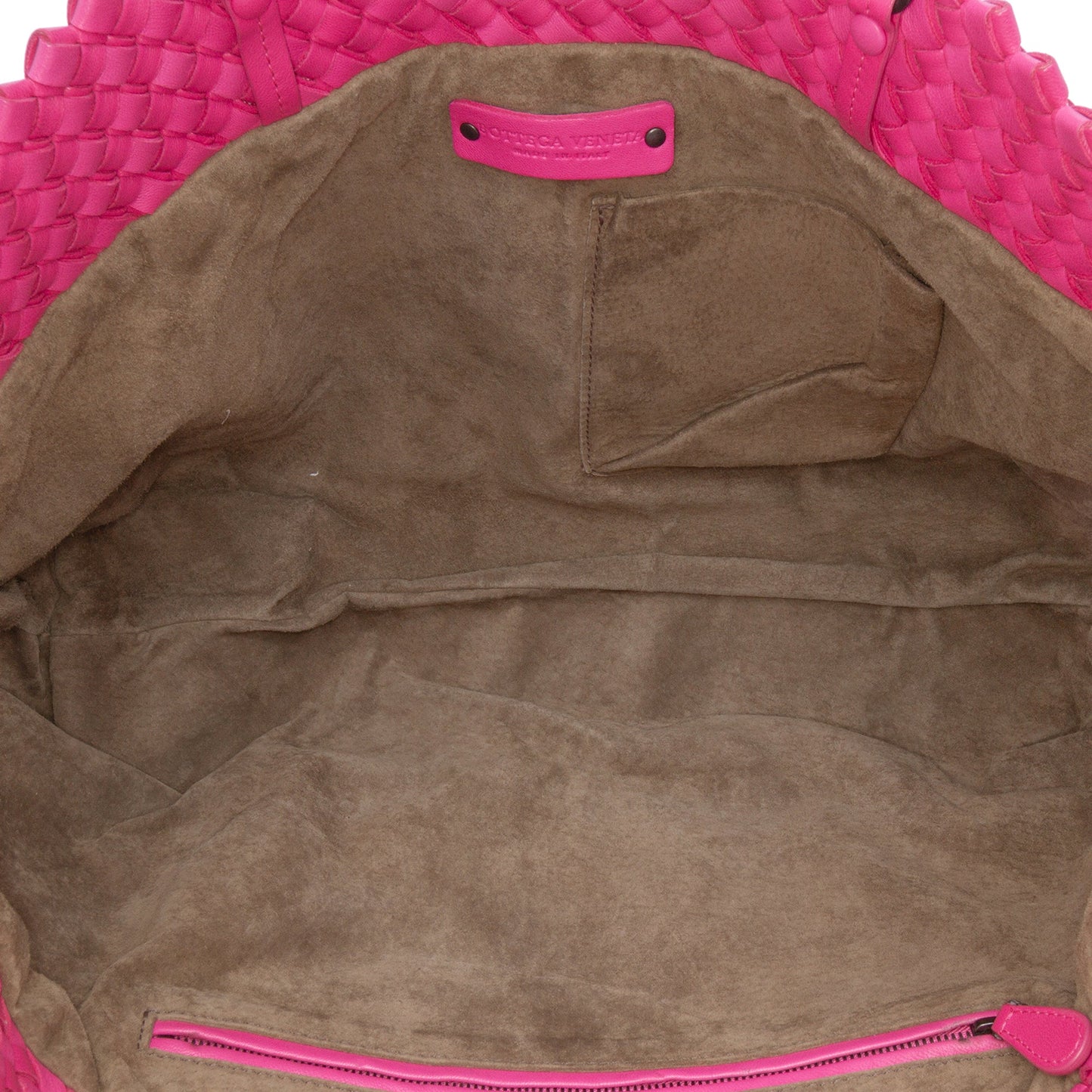 Bottega Veneta Intrecciato Trimmed Bicolor Nappa Tote