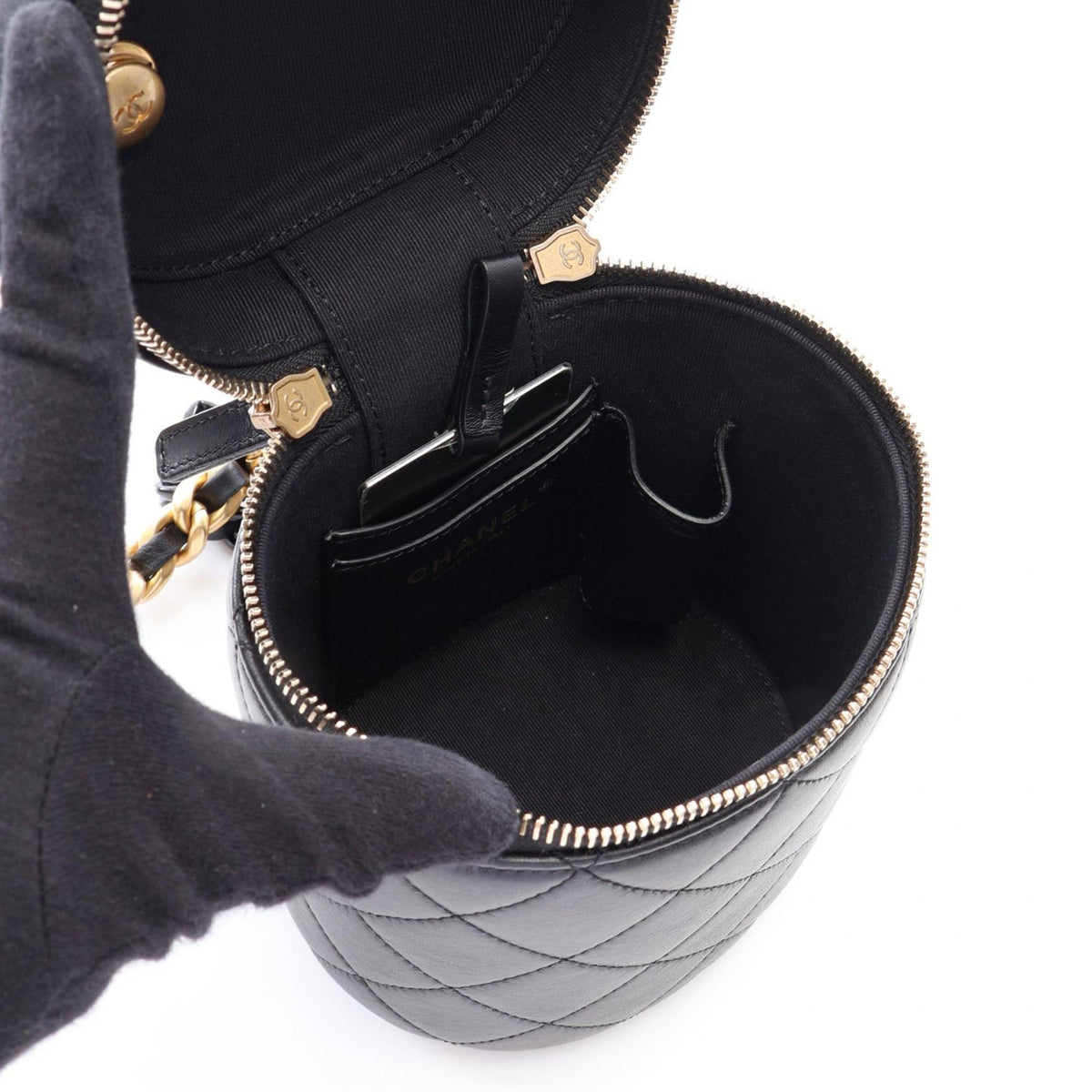 Chanel CC Quilted Lambskin Vanity Case