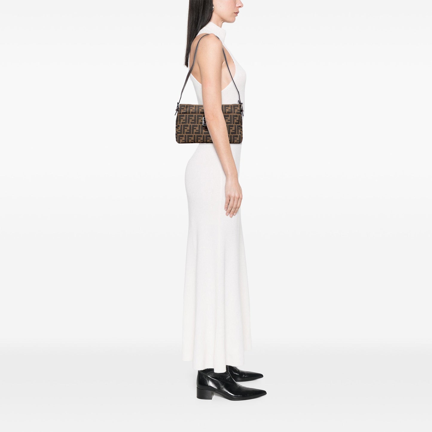 Fendi Zucca Canvas Shoulder Bag