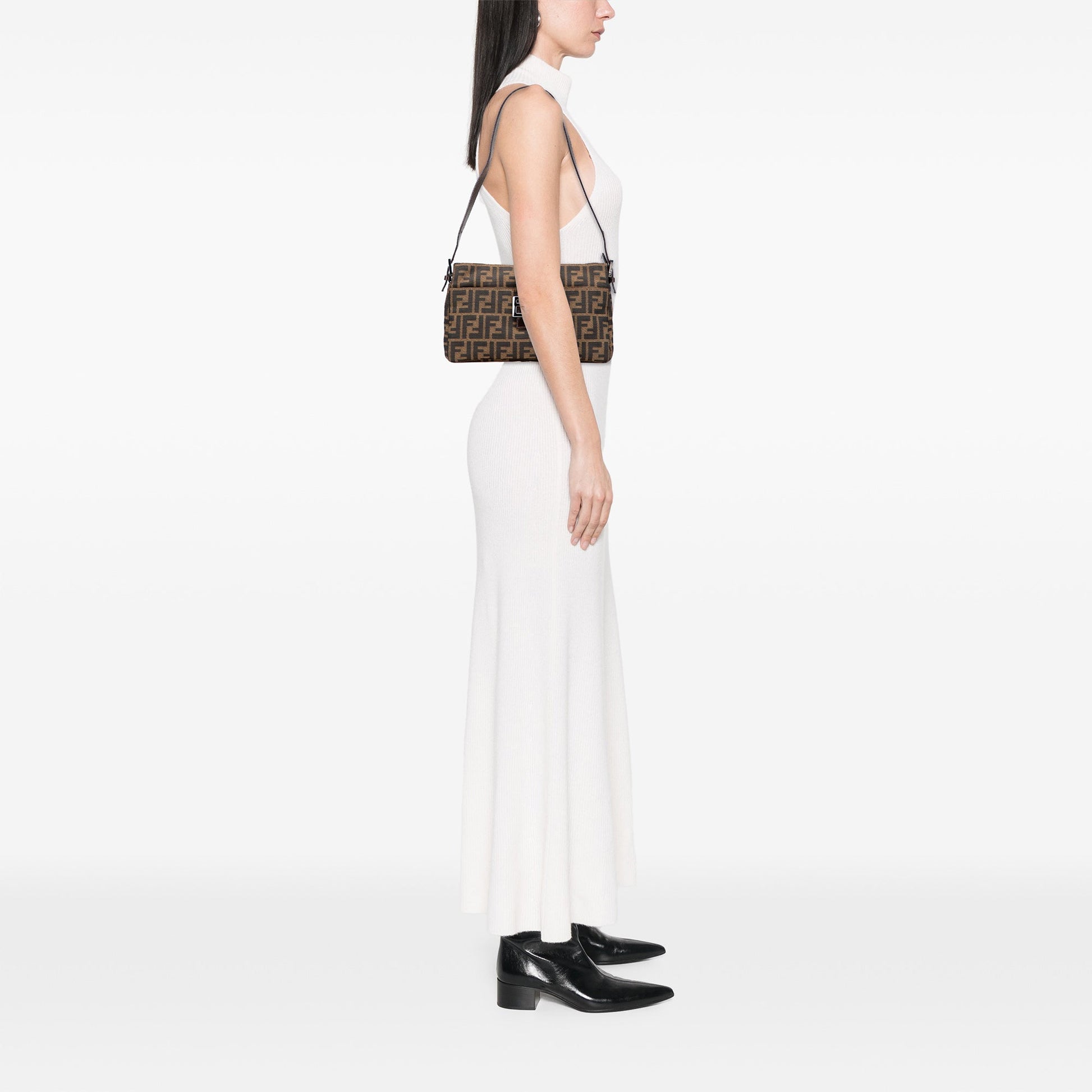 Fendi Zucca Canvas Shoulder Bag
