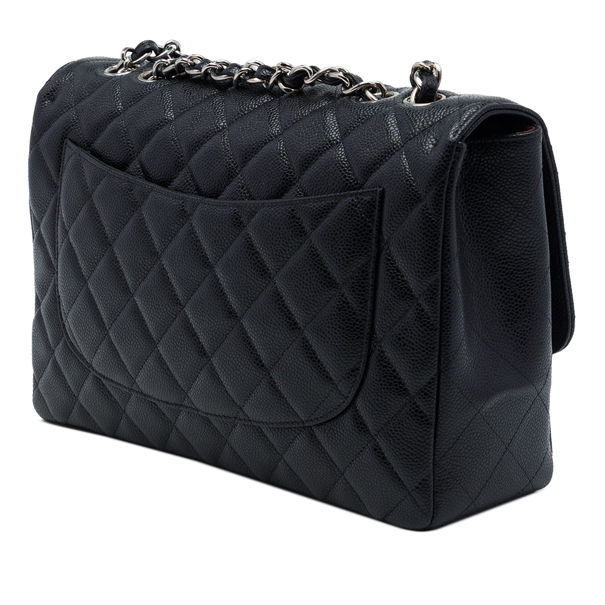 Chanel Jumbo Classic Caviar Single Flap — Black