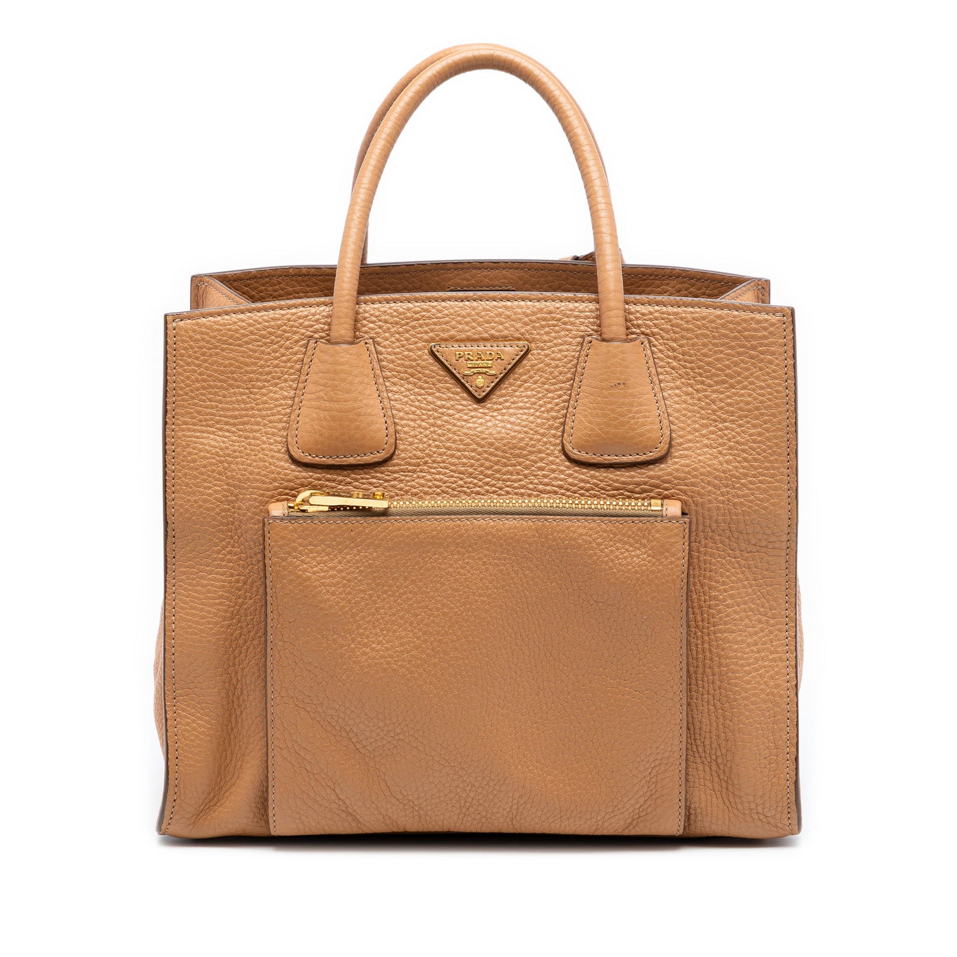 Vitello Daino Front Pocket Open Convertible Tote