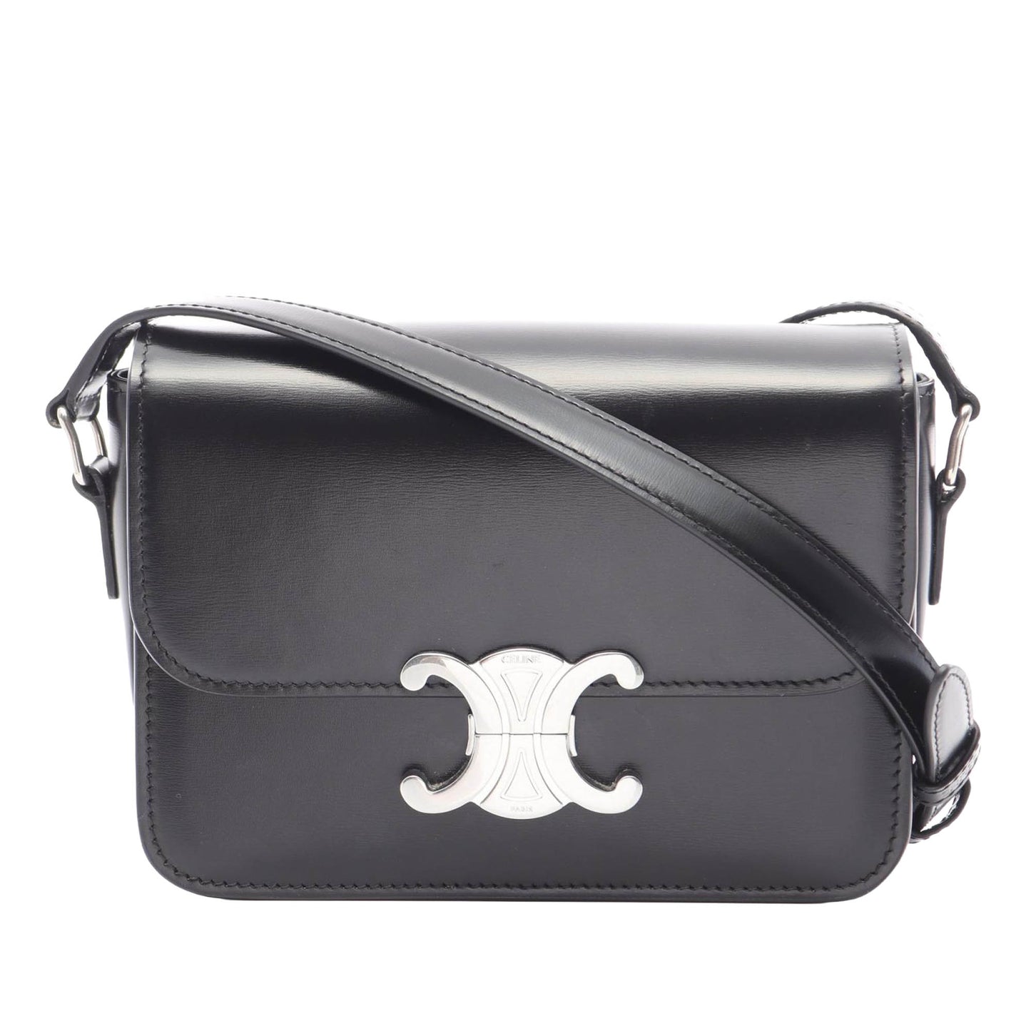 Celine Teen Shiny Calfskin Triomphe Crossbody