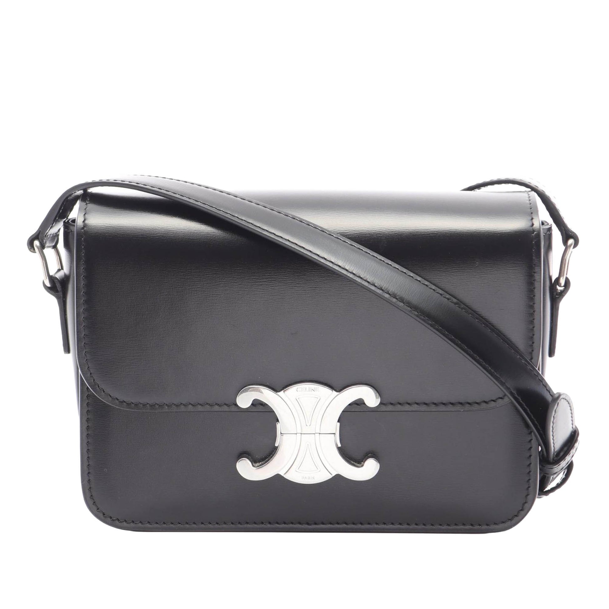 Celine Teen Shiny Calfskin Triomphe Crossbody