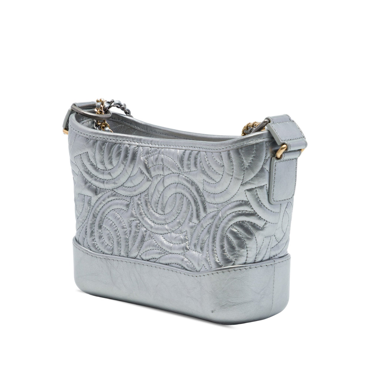 Chanel Small Metallic Calfskin CC Stitched Gabrielle Hobo