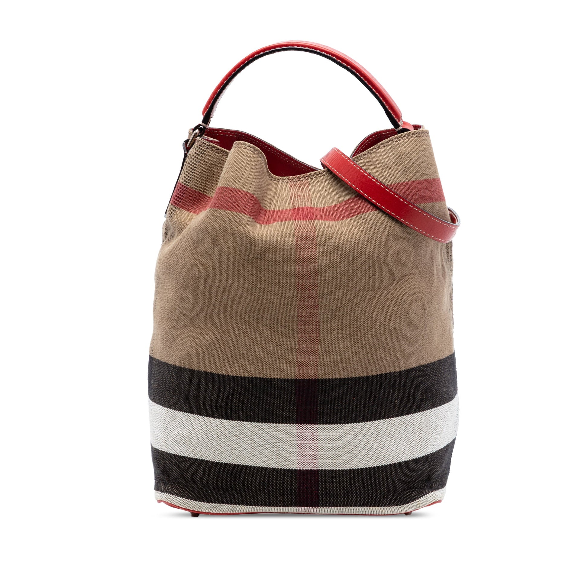 Medium Mega Check Canvas Ashby Bucket Bag