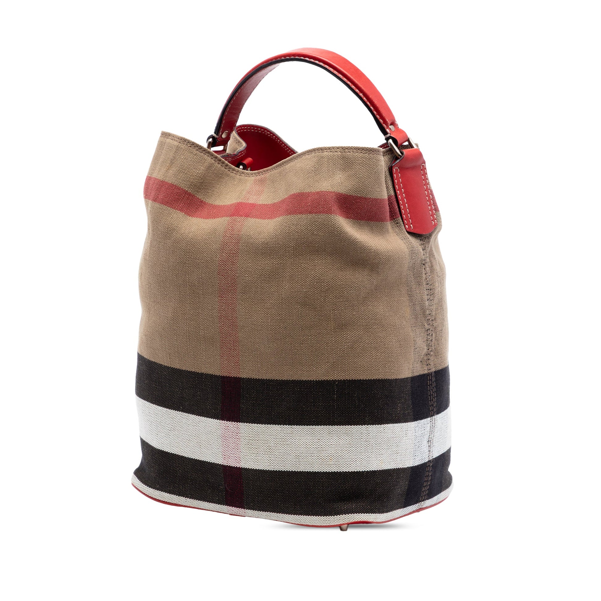 Medium Mega Check Canvas Ashby Bucket Bag