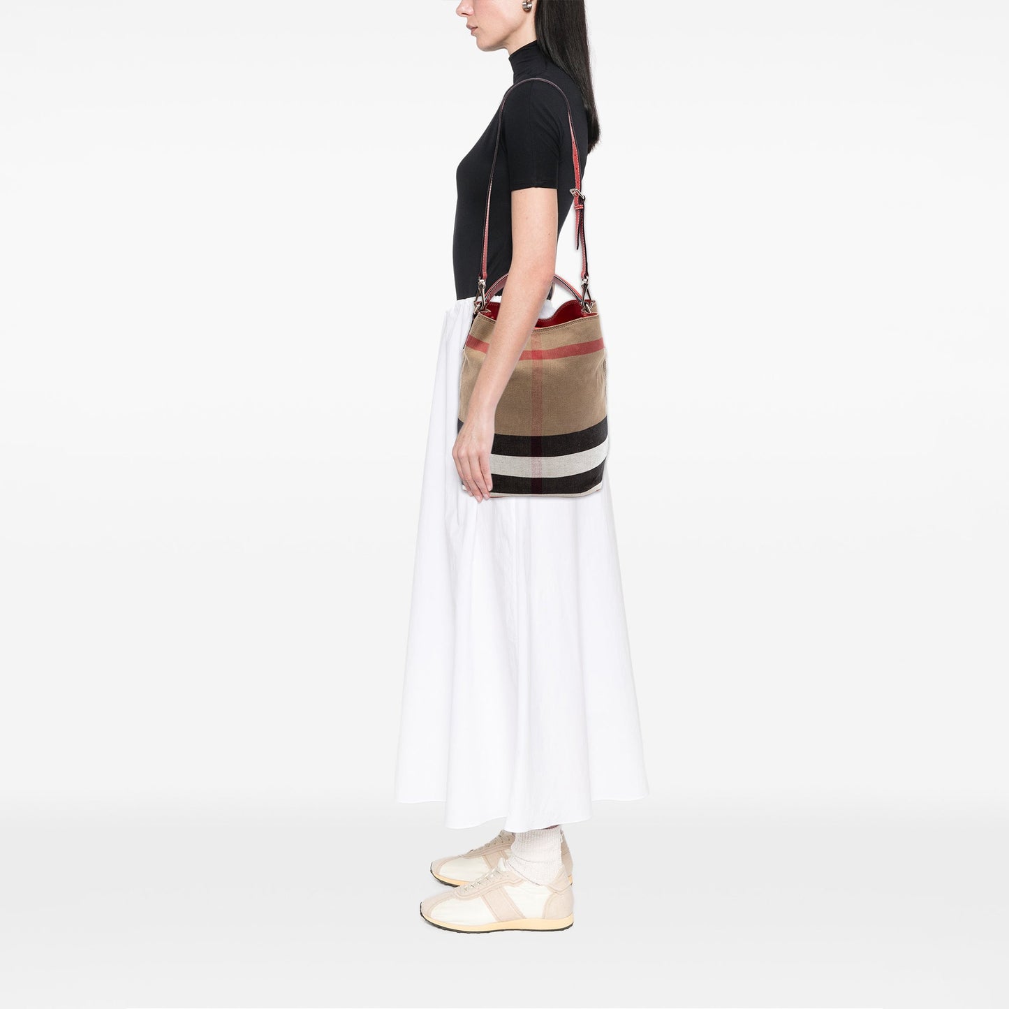 Medium Mega Check Canvas Ashby Bucket Bag