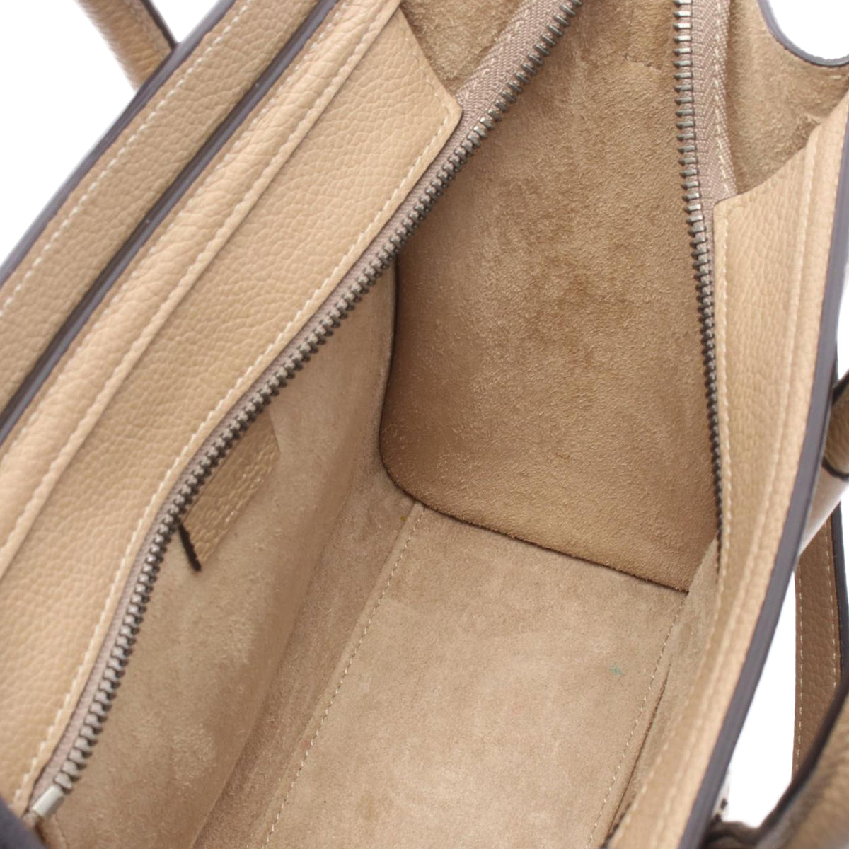 Celine Nano Leather Luggage Tote — Beige