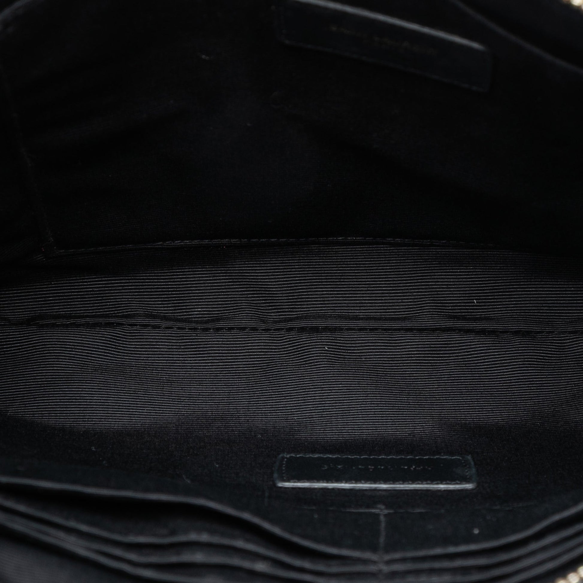 Saint Laurent Chevron Calfskin Monogram Zip A4 Pouch