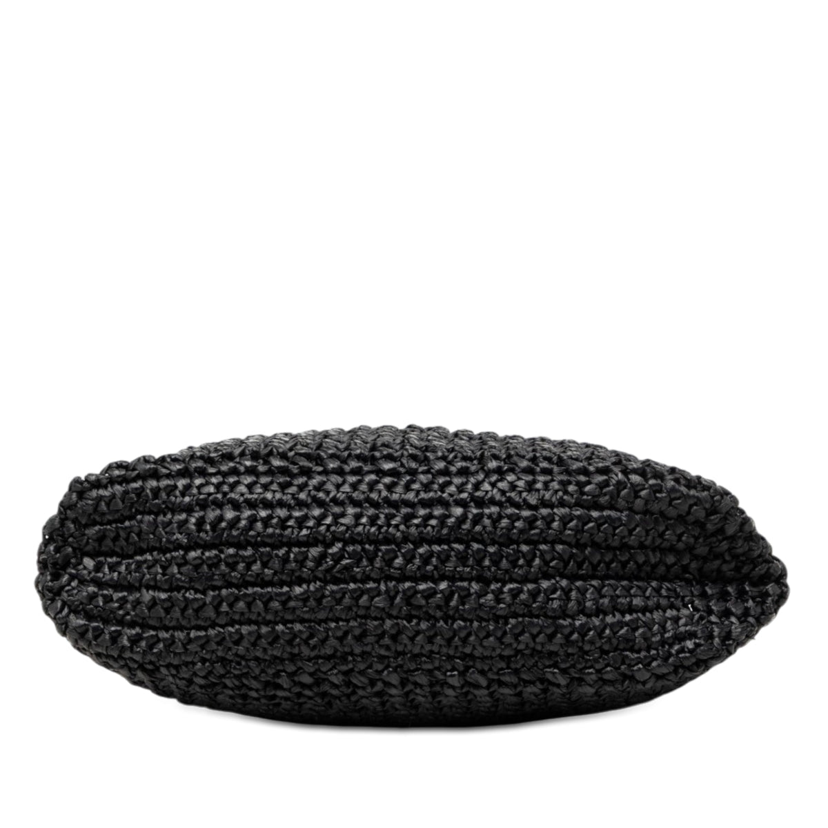Prada Small Raffia Effect Crochet Embroidered Logo Tote