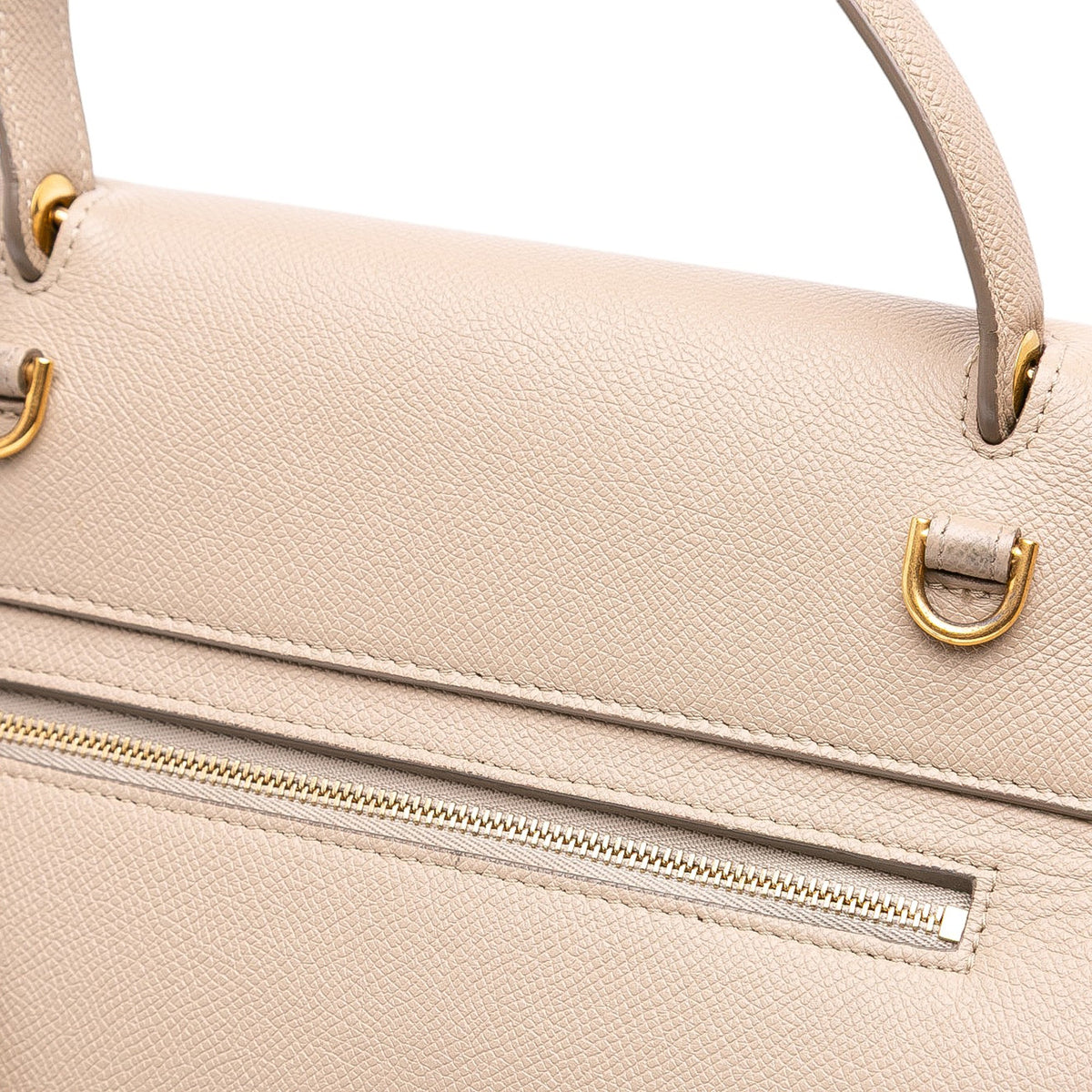 Celine Mini Grained Calfskin Belt Bag — Beige