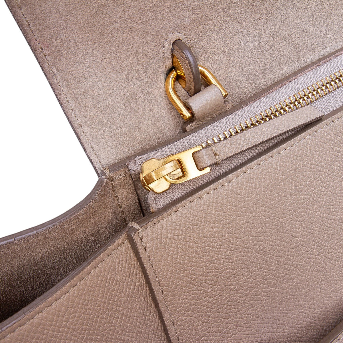 Celine Mini Grained Calfskin Belt Bag — Beige
