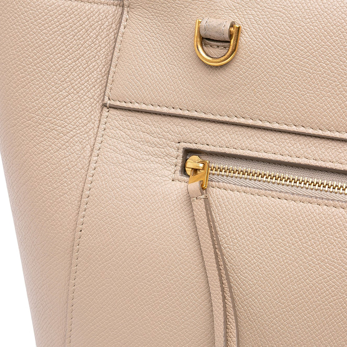 Celine Mini Grained Calfskin Belt Bag — Beige