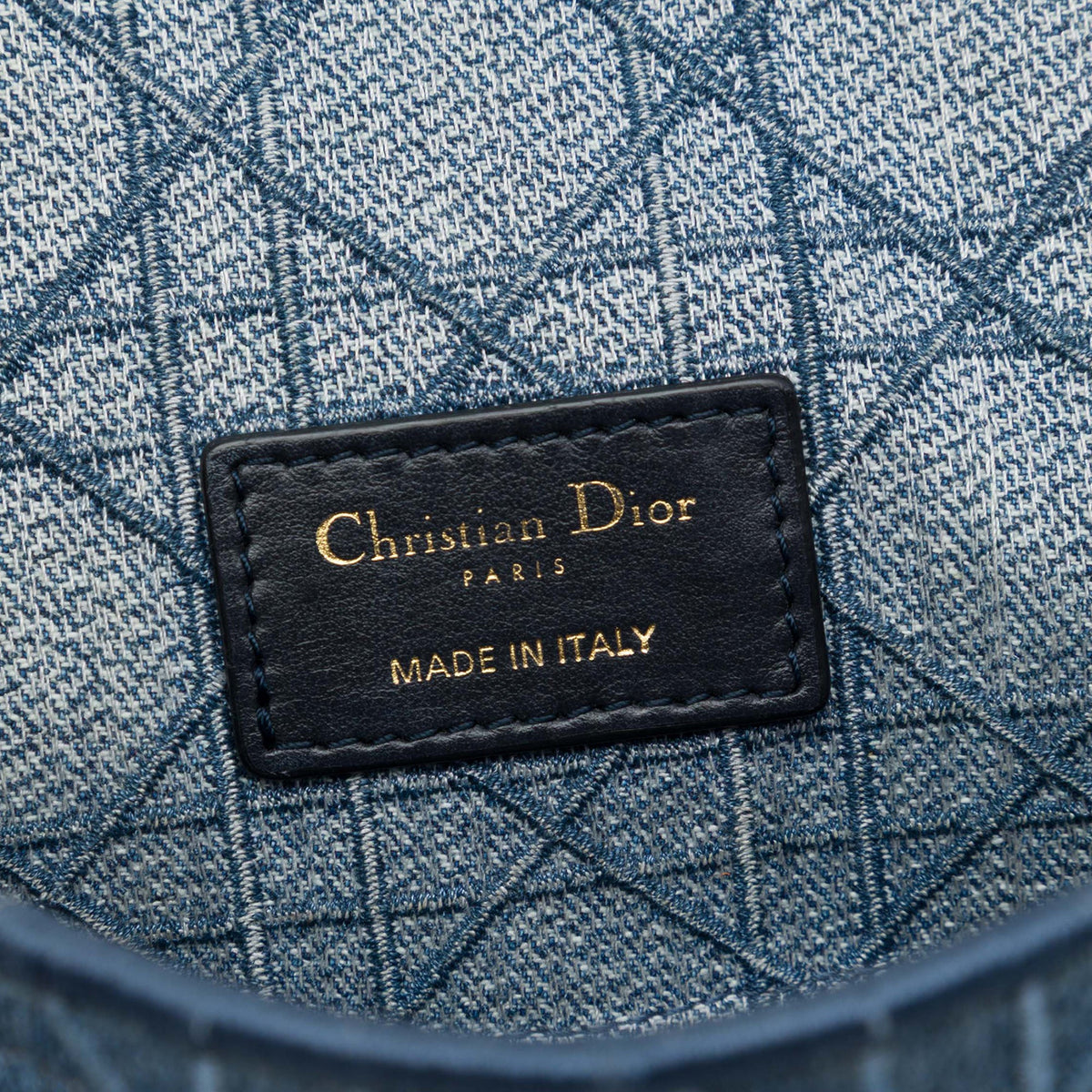 Dior Small Embroidered Denim Cannage Caro Bag