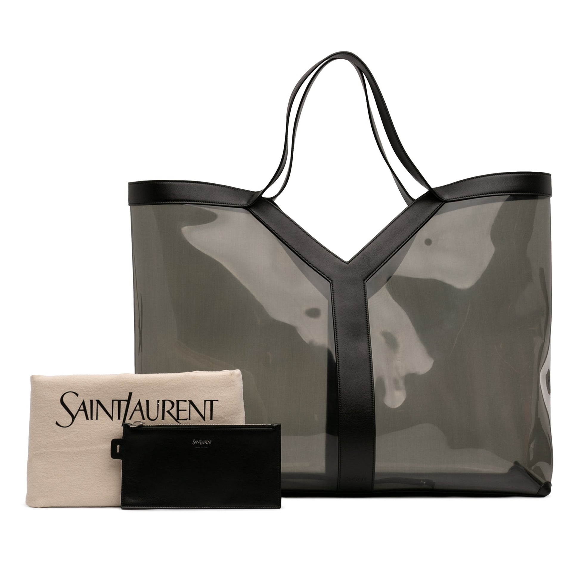 Saint Laurent Maxi PVC Transparent Y Tote