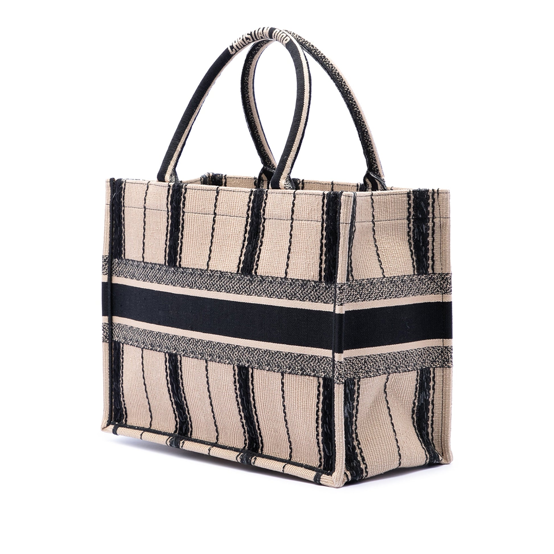 Dior Medium Embroidered Canvas Bayadere Book Tote