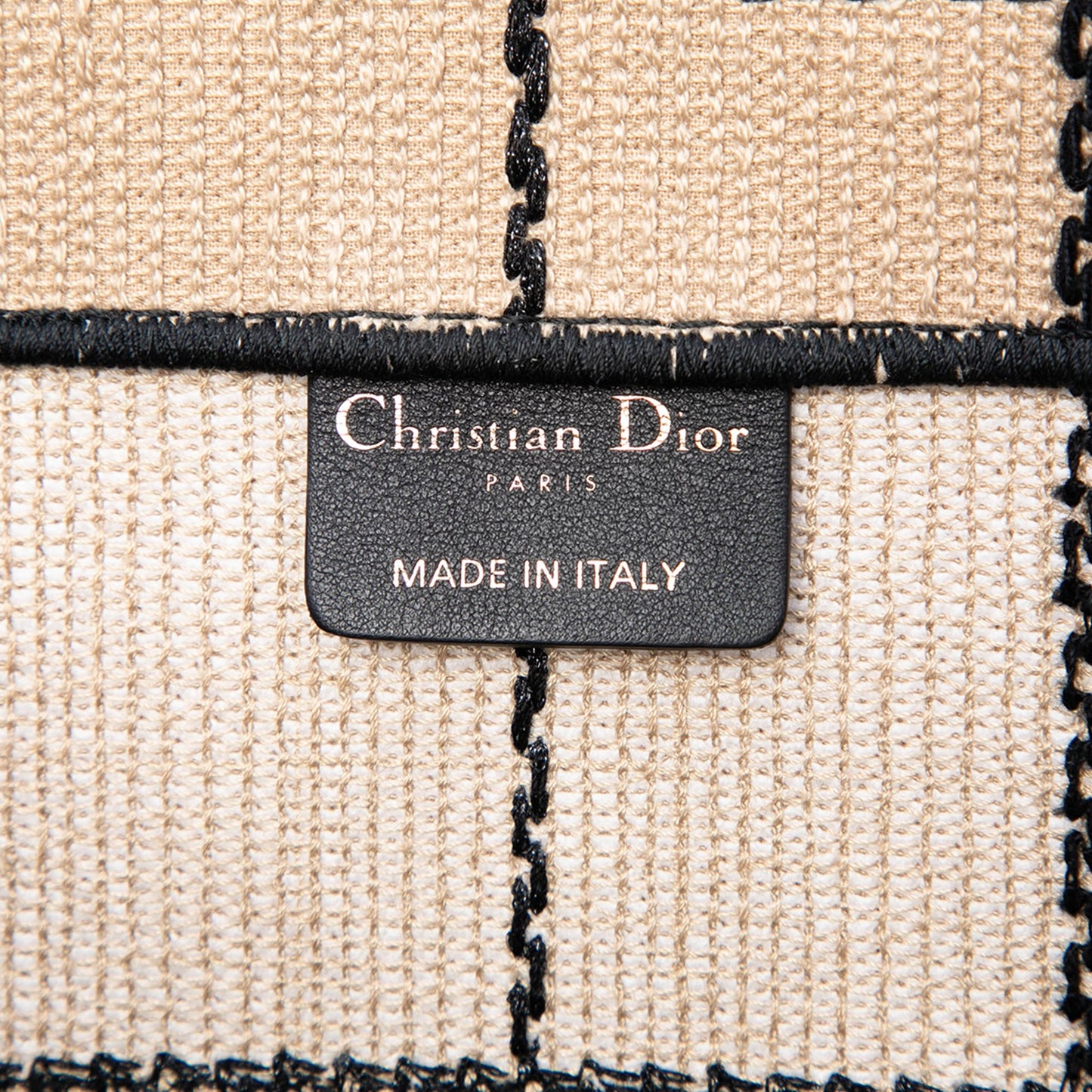 Dior Medium Embroidered Canvas Bayadere Book Tote