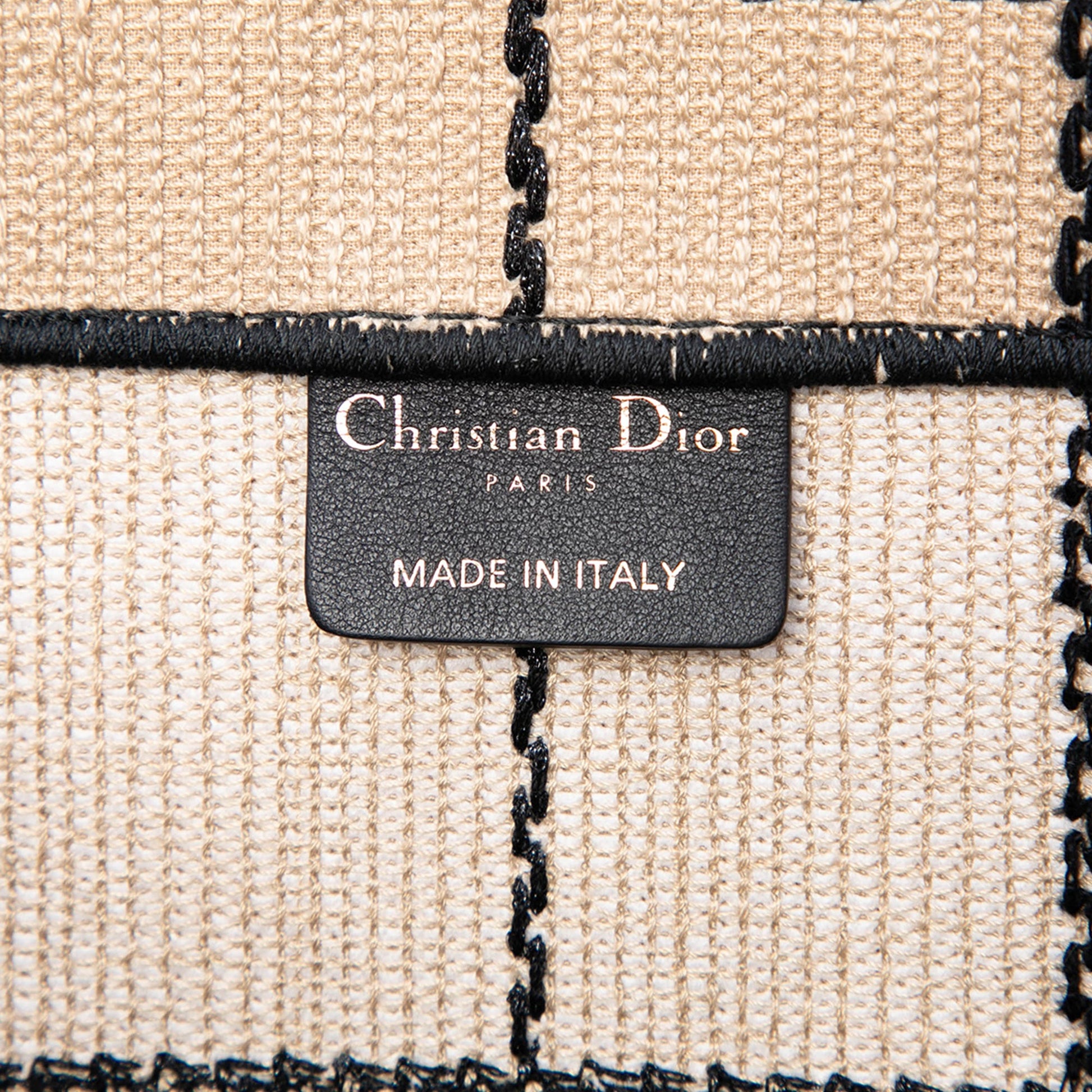 Dior Medium Embroidered Canvas Bayadere Book Tote