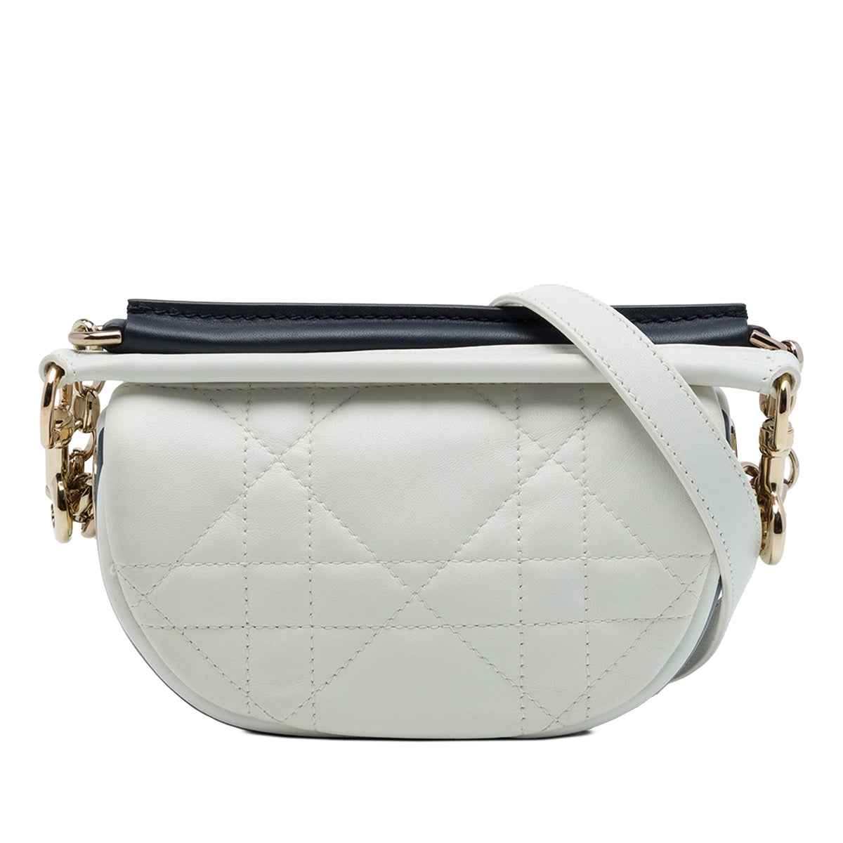 Dior Micro Lambskin Cannage Dior Vibe Hobo — White
