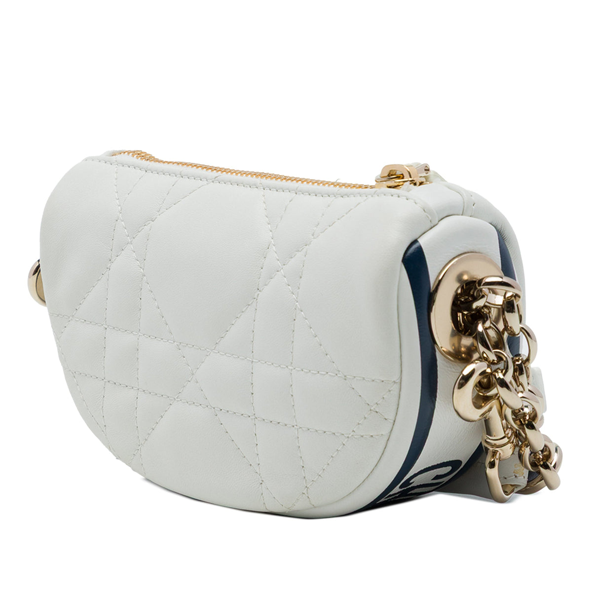 Dior Micro Lambskin Cannage Dior Vibe Hobo — White