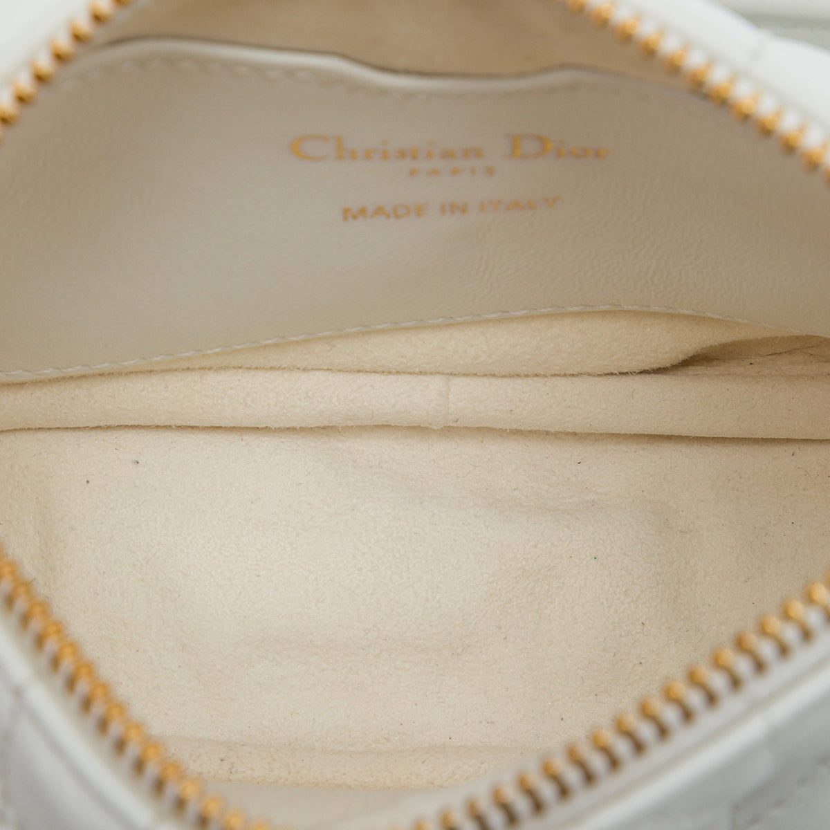 Dior Micro Lambskin Cannage Dior Vibe Hobo — White