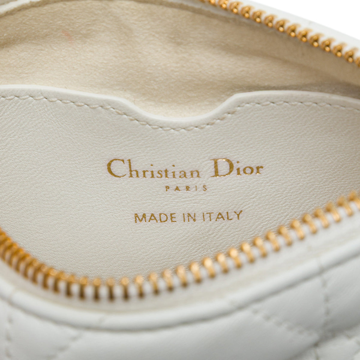 Dior Micro Lambskin Cannage Dior Vibe Hobo — White