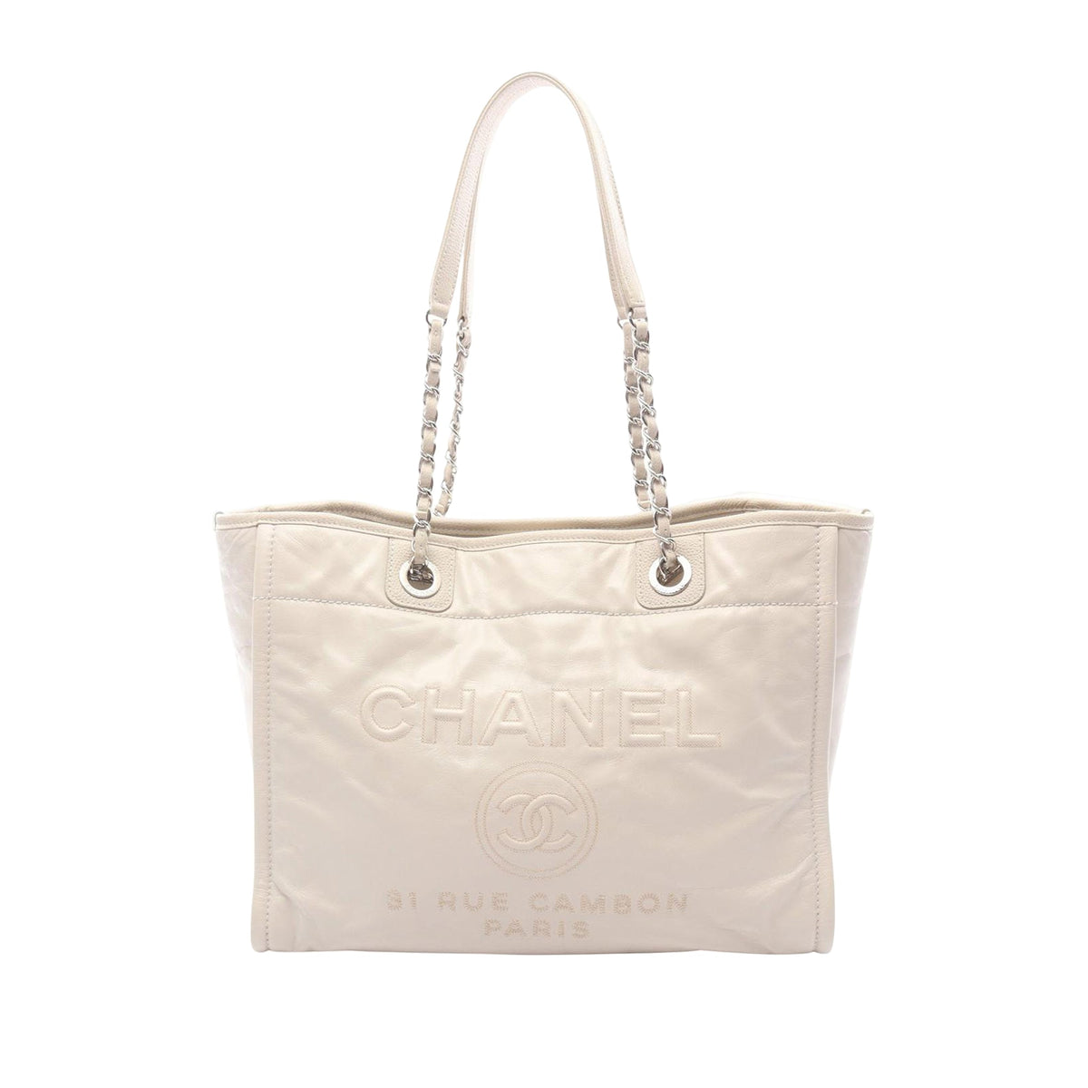 Chanel Small Glazed Calfskin Deauville Tote